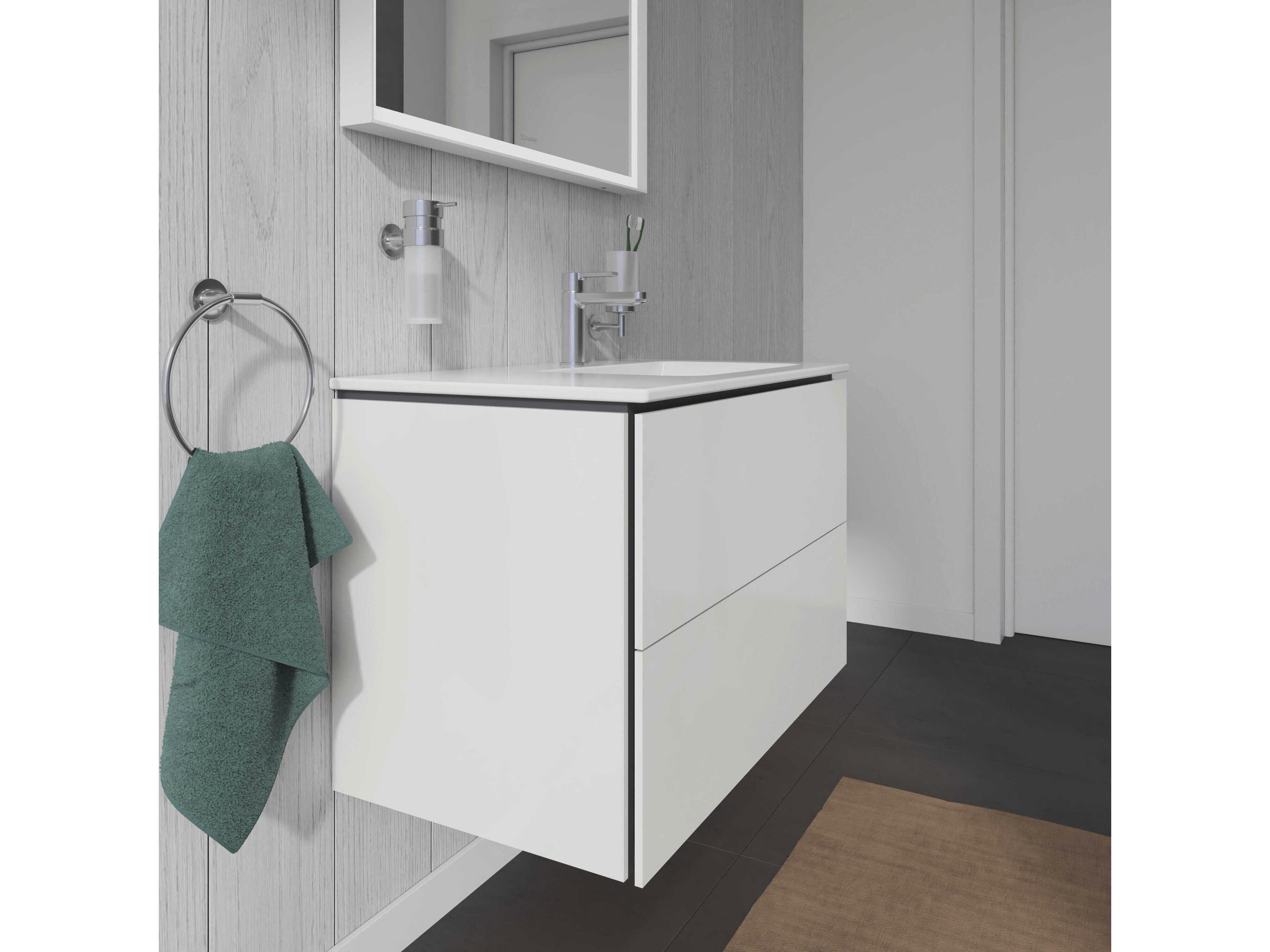 Duravit L-cube 32'' Two Drawer White High Gloss Wall-Mounted Vanity Unit