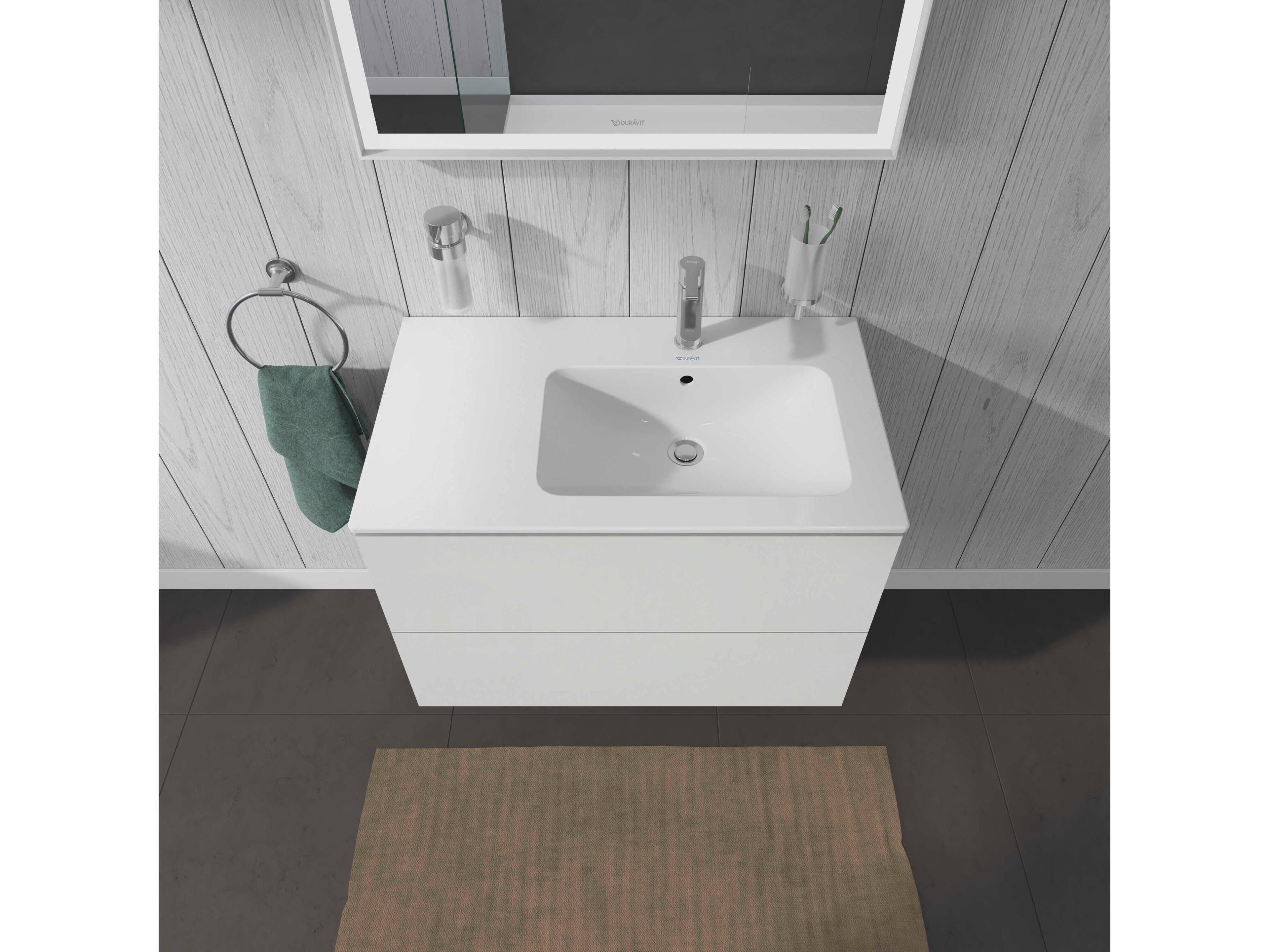 Duravit L-cube 32'' Two Drawer White High Gloss Wall-Mounted Vanity Unit