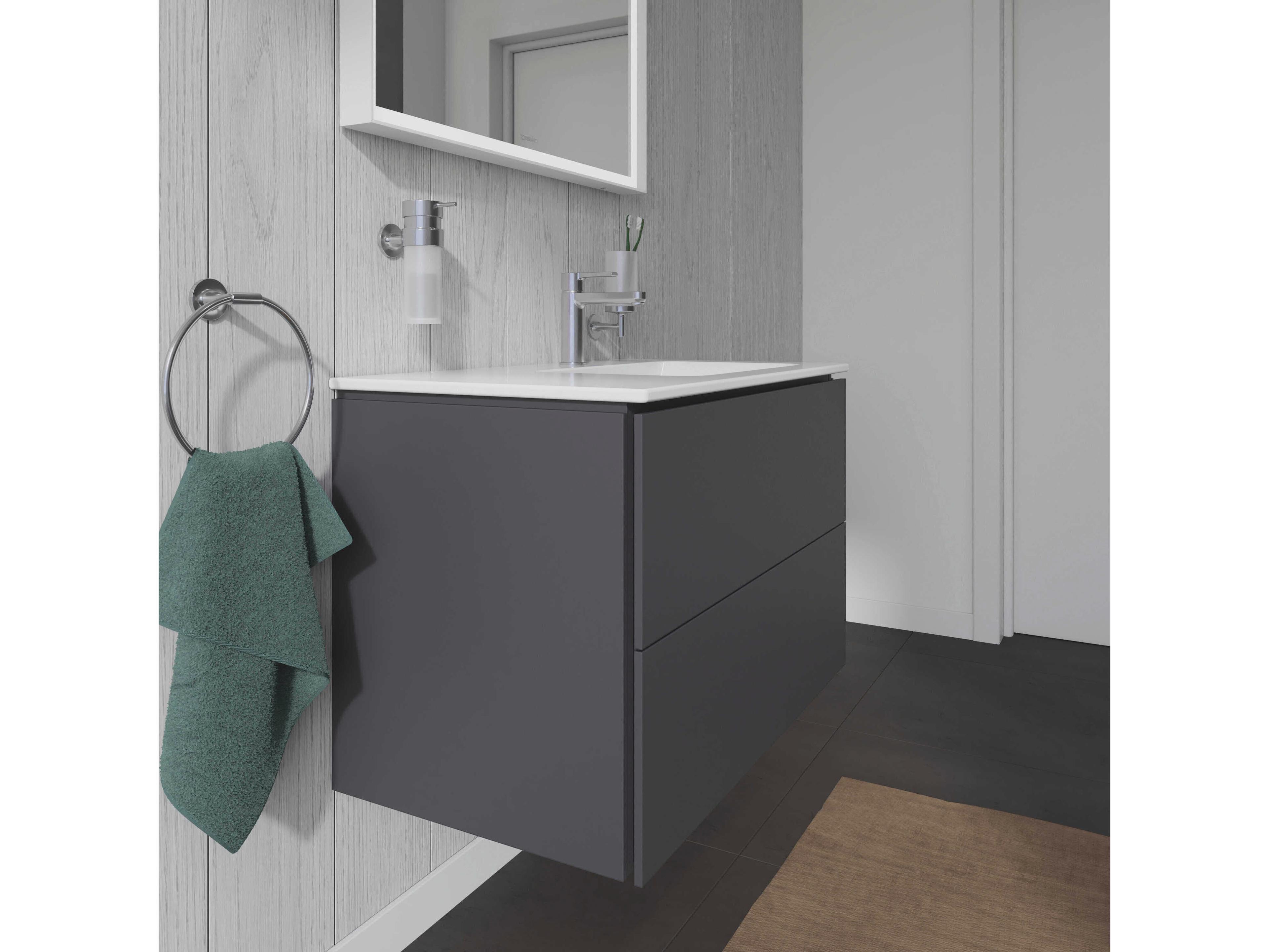 Duravit L-cube 32'' Two Drawer Graphite Matt Wall-Mounted Vanity Unit