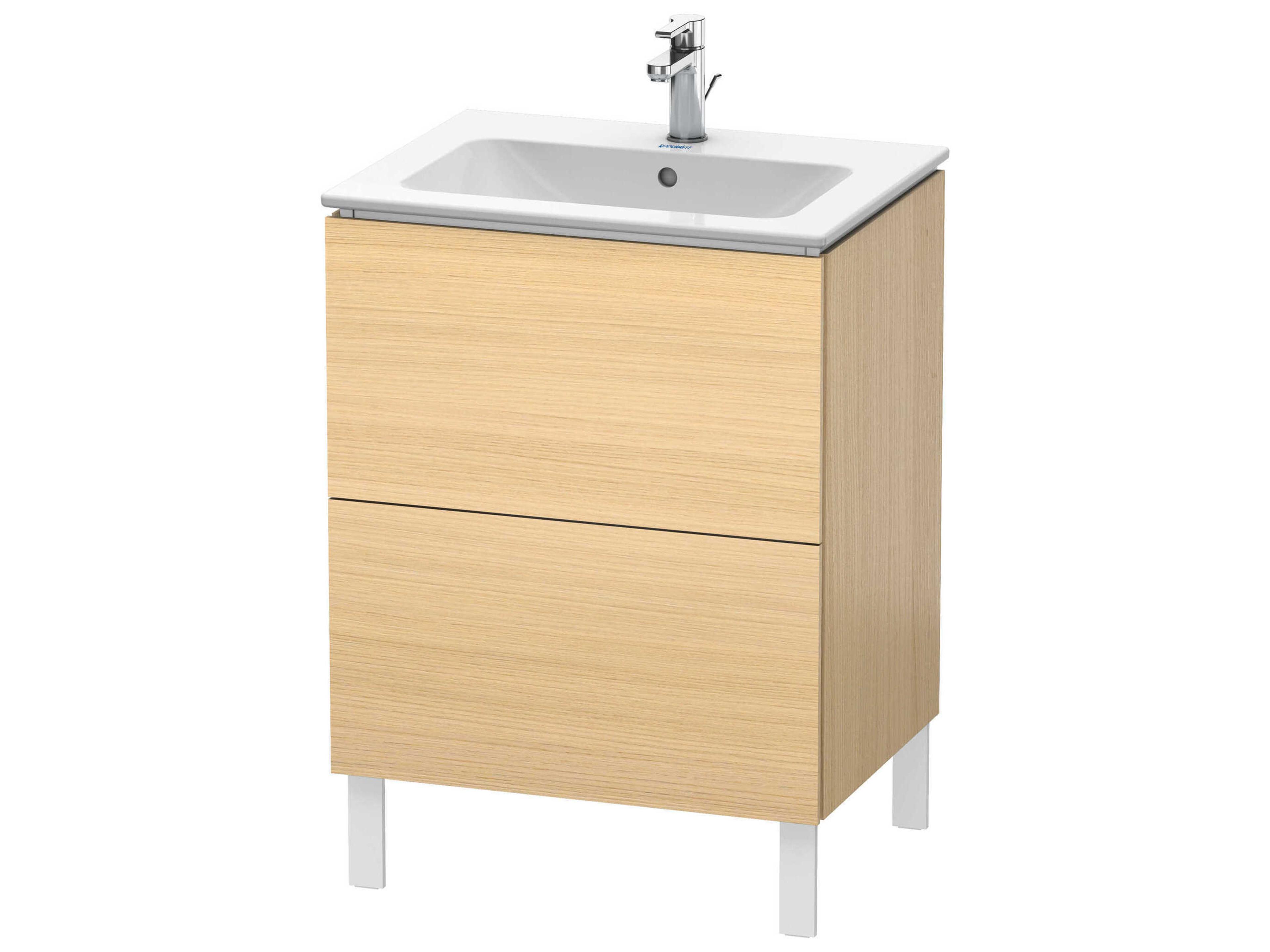 Duravit L-cube 24'' Two Drawer Mediterranean Oak Wall-Mounted Vanity Unit