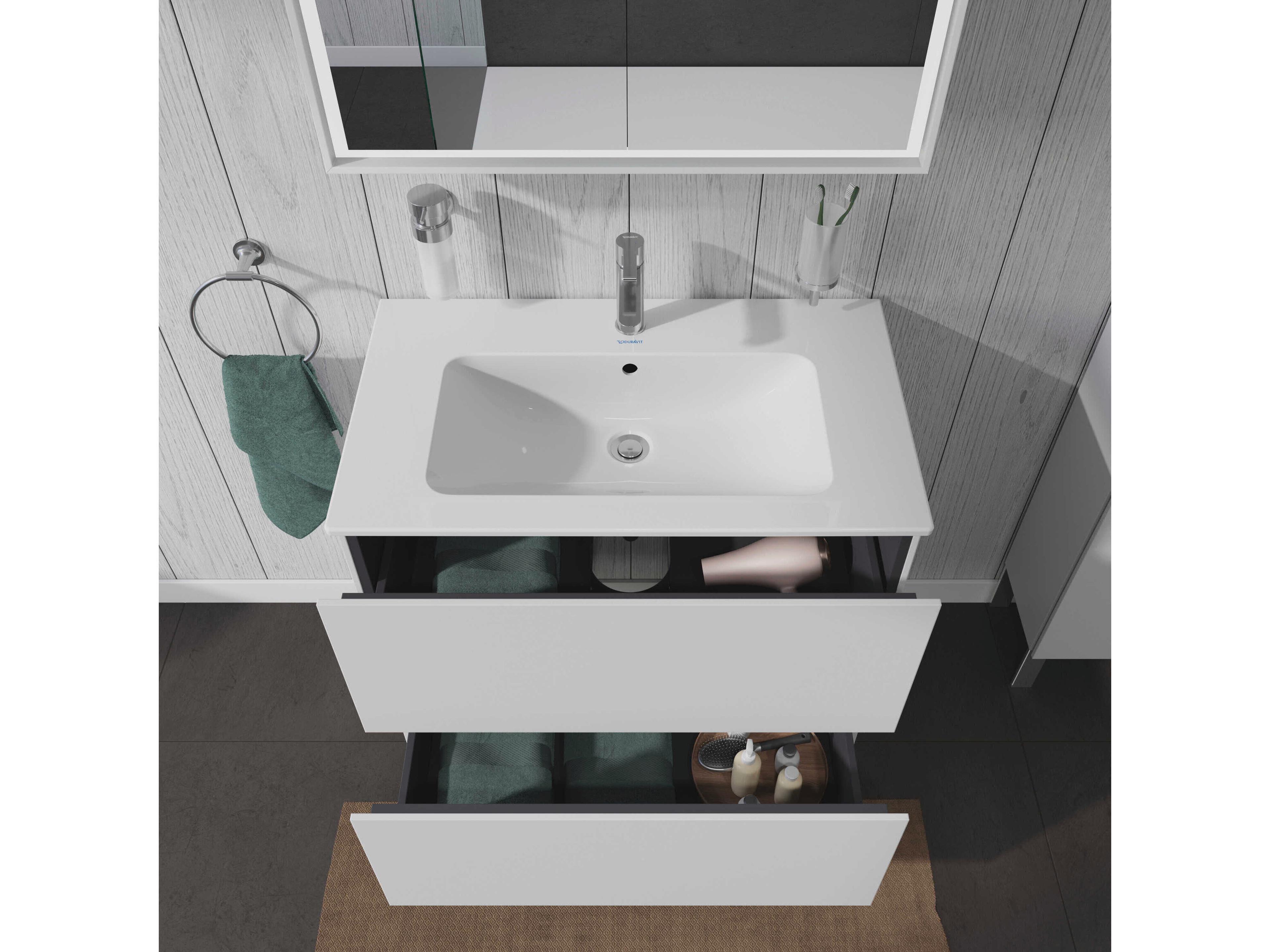 Duravit L-cube 32'' Two Drawer White Matt Wall-Mounted Vanity Unit