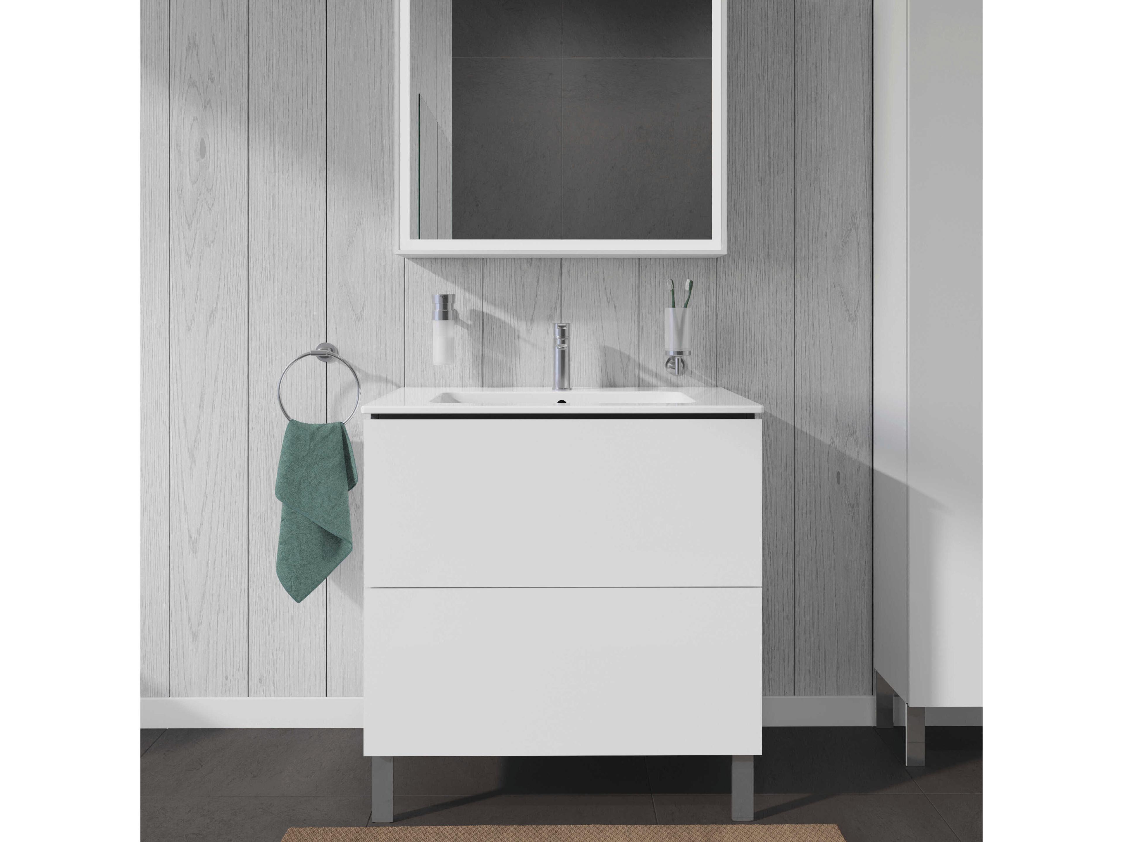 Duravit L-cube 32'' Two Drawer White High Gloss Wall-Mounted Vanity Unit