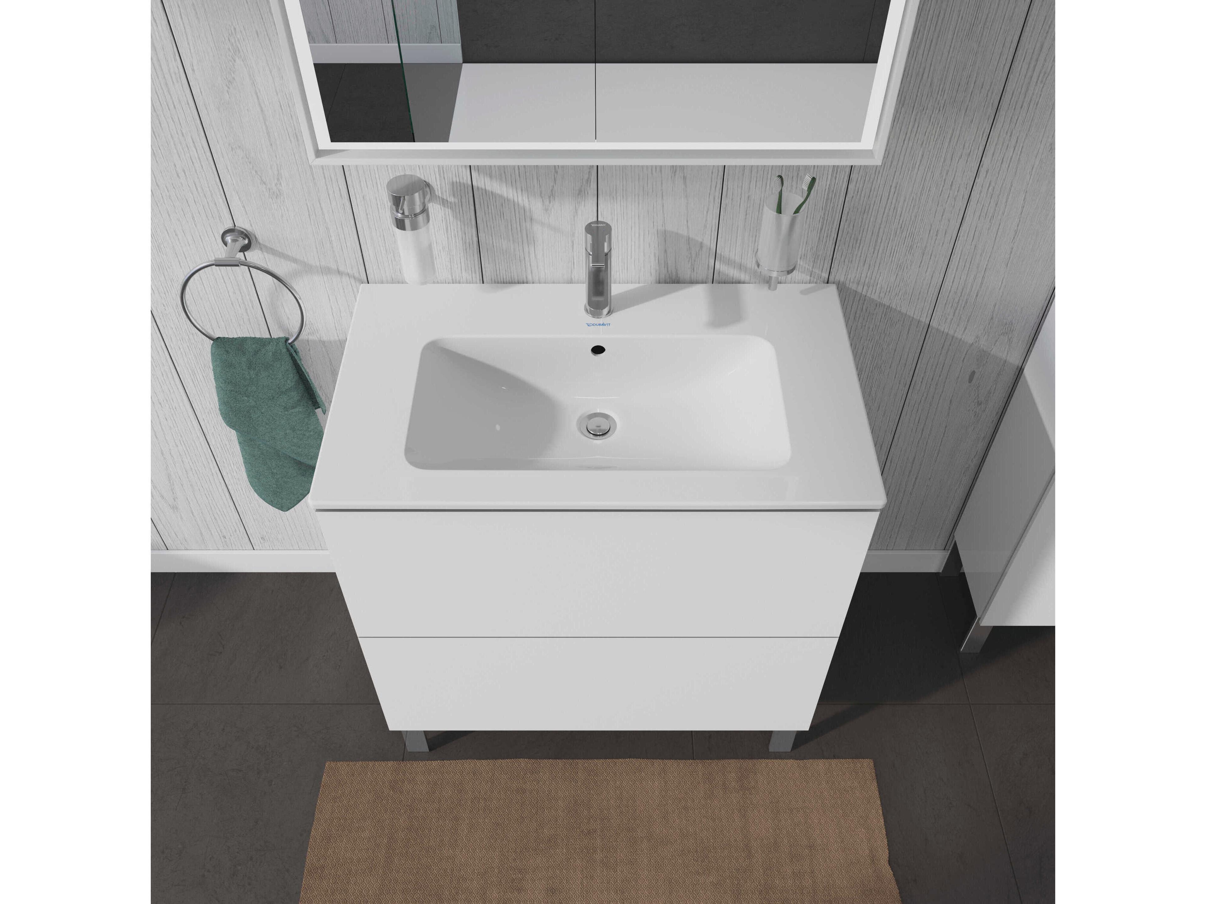 Duravit L-cube 32'' Two Drawer White High Gloss Wall-Mounted Vanity Unit