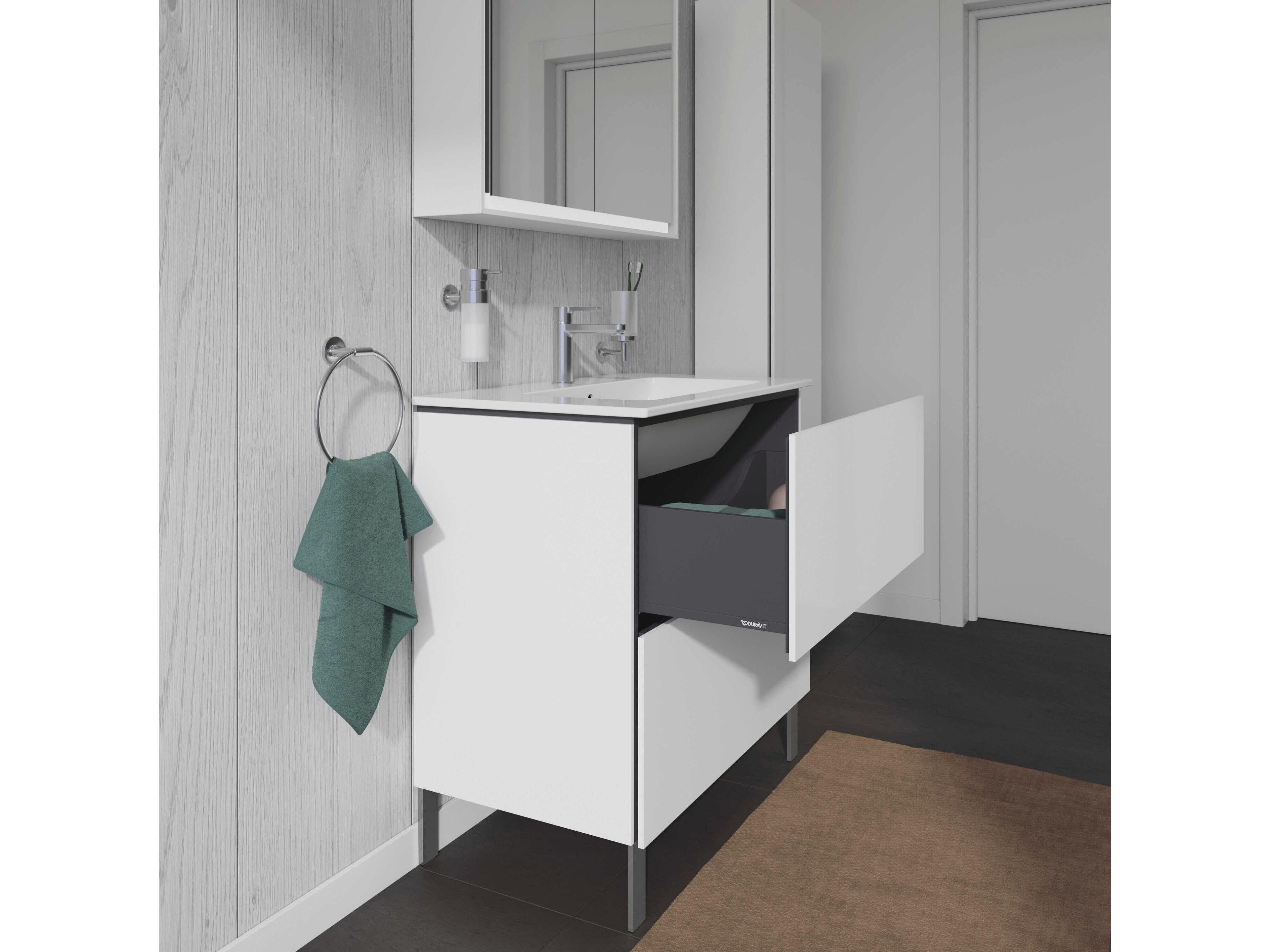 Duravit L-cube 32'' Two Drawer White High Gloss Wall-Mounted Vanity Unit