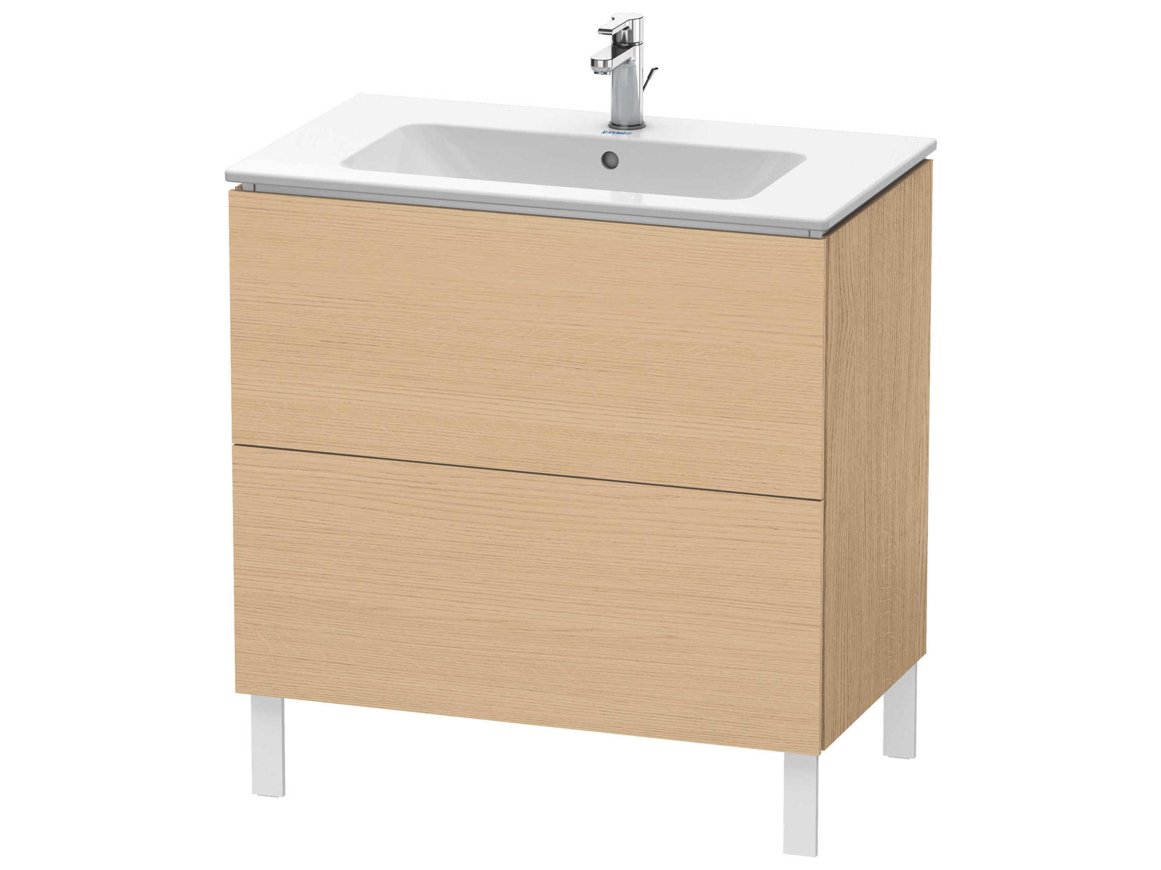 Duravit L-cube 32'' Two Drawer Natural Oak Matt Wall-Mounted Vanity Unit
