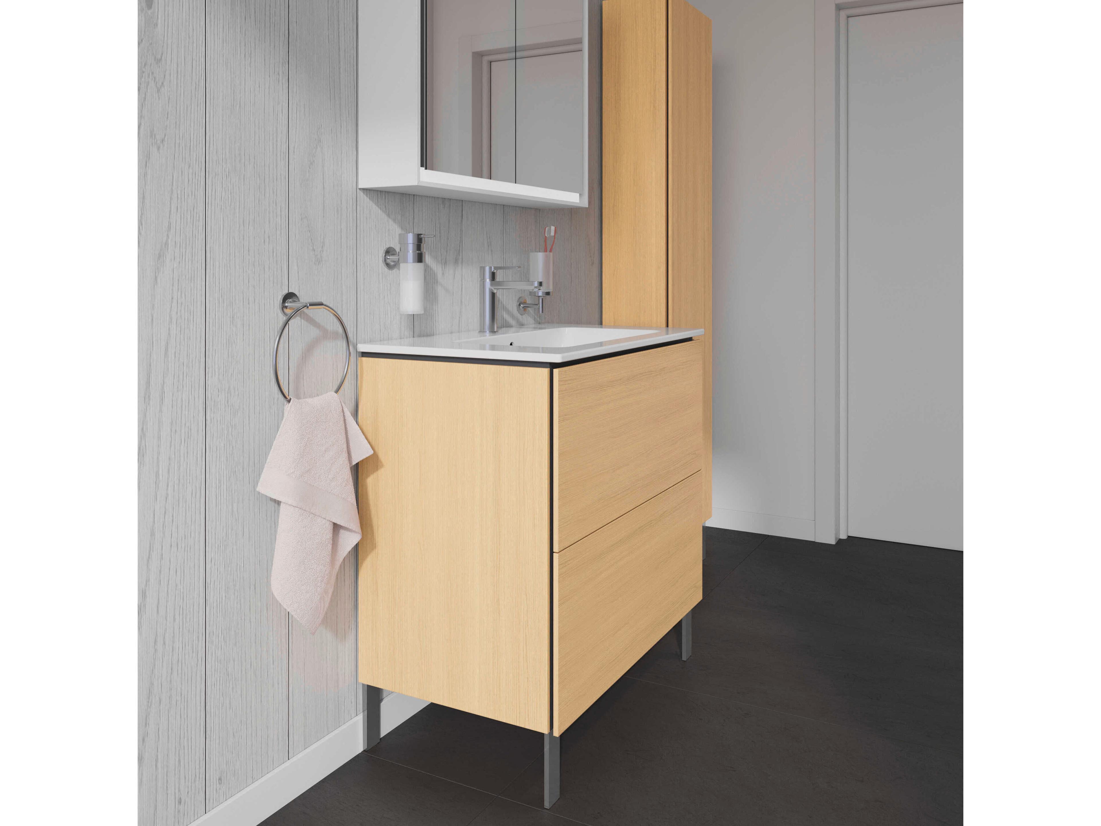 Duravit L-cube 32'' Two Drawer Natural Oak Matt Wall-Mounted Vanity Unit