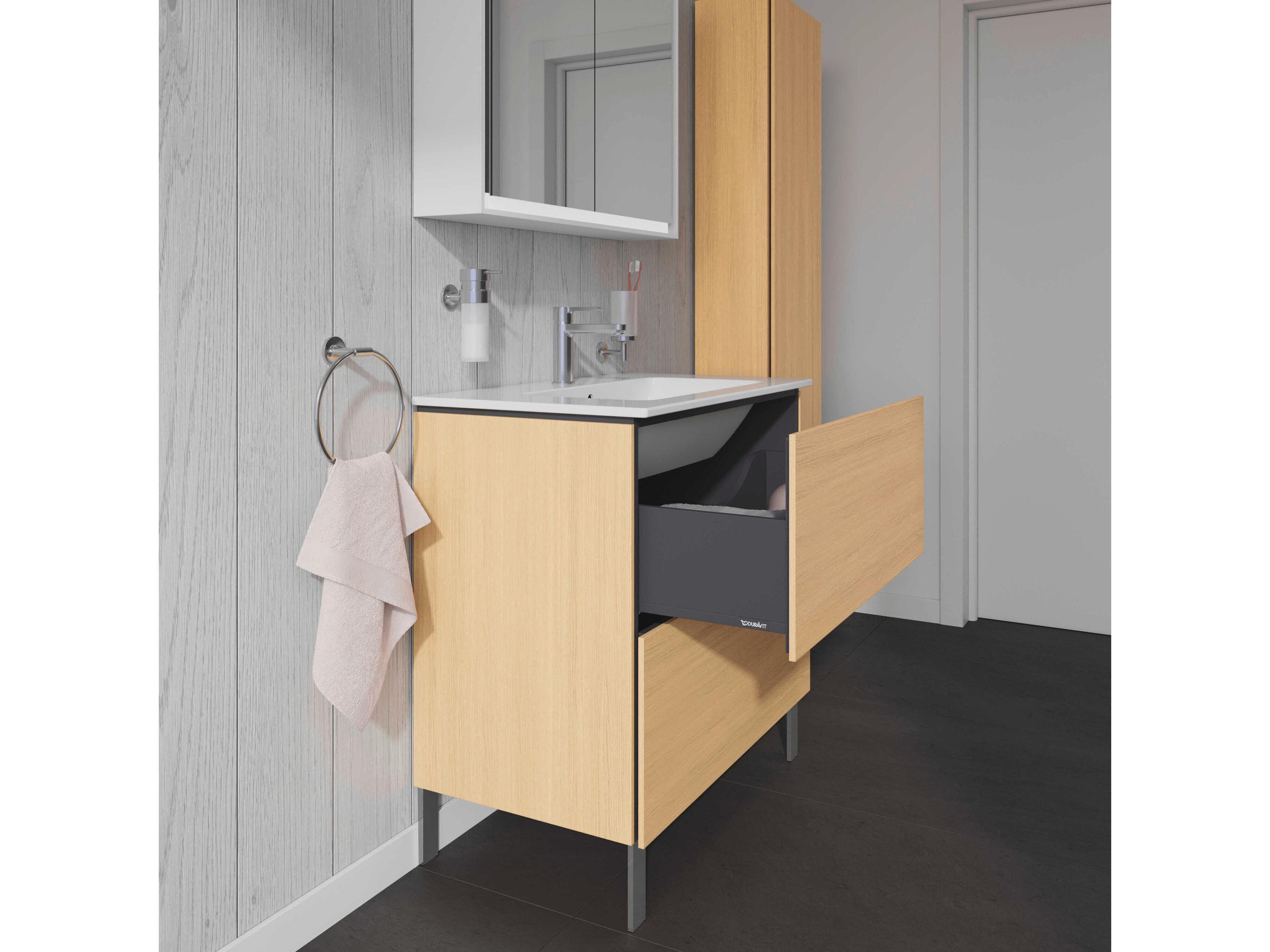 Duravit L-cube 32'' Two Drawer Natural Oak Matt Wall-Mounted Vanity Unit