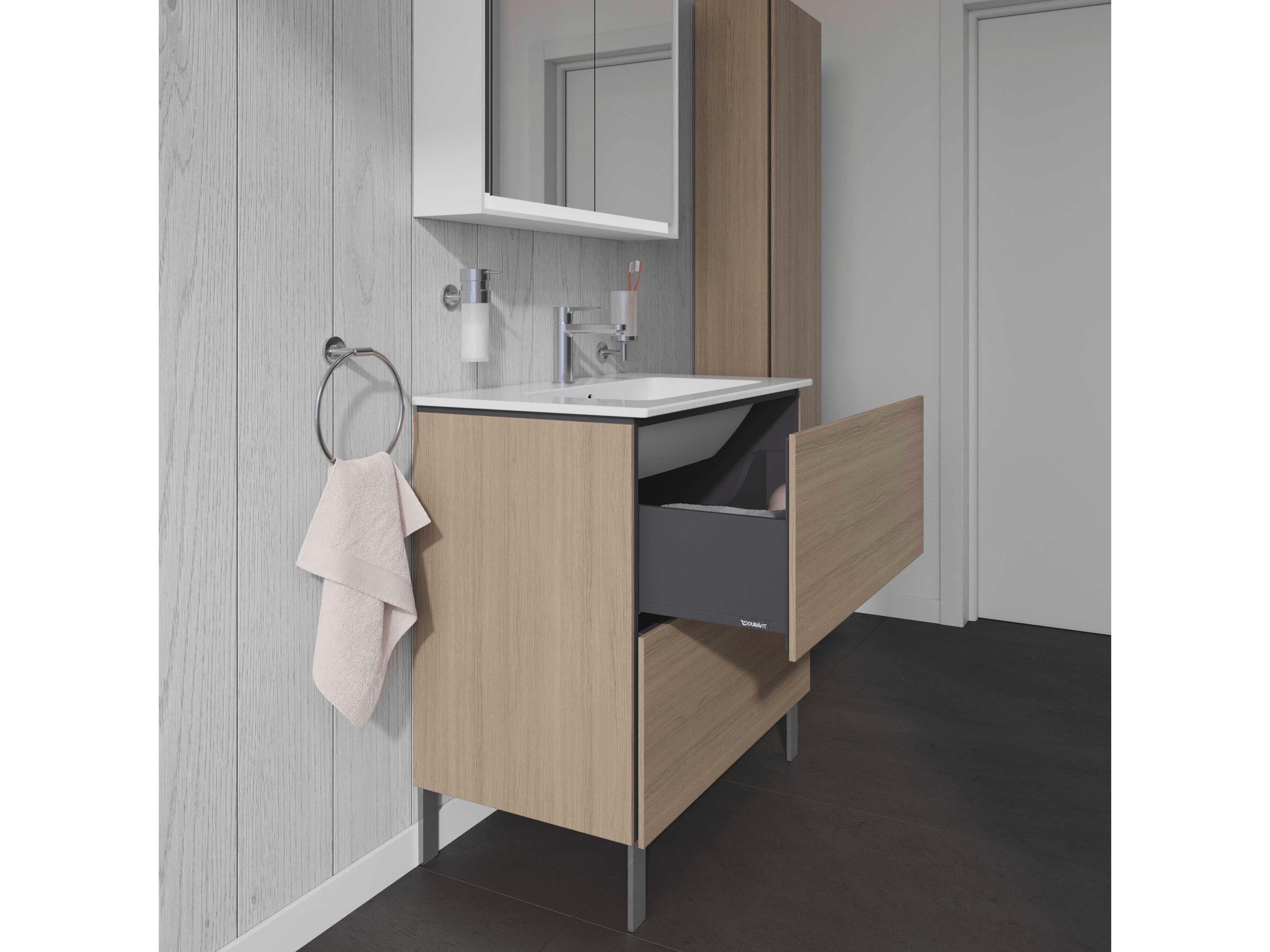 Duravit L-cube 32'' Two Drawer Oak Terra Matt Wall-Mounted Vanity Unit