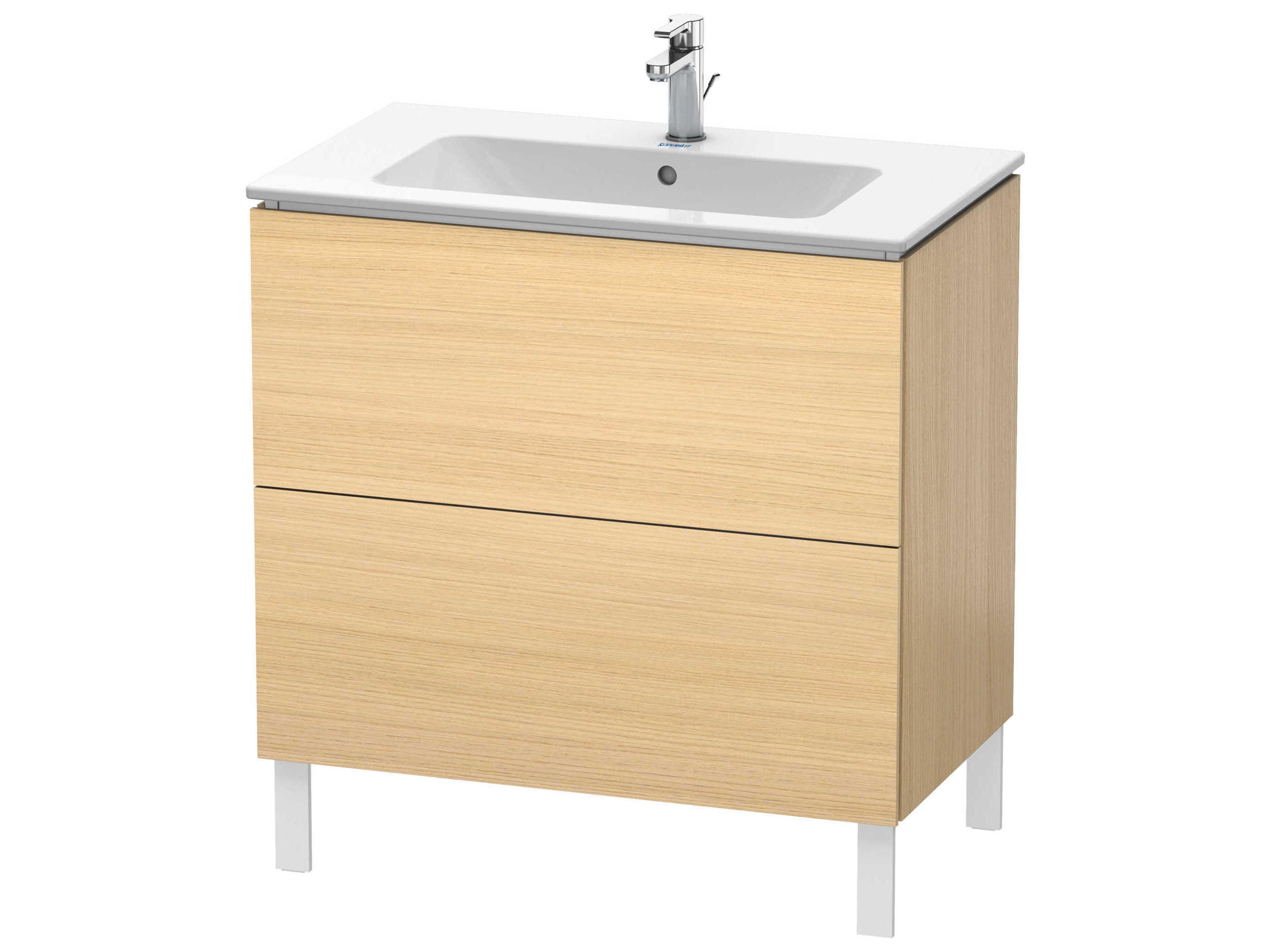 L-cube 32'' Two Drawer Mediterranean Oak Wall-Mounted Vanity Unit