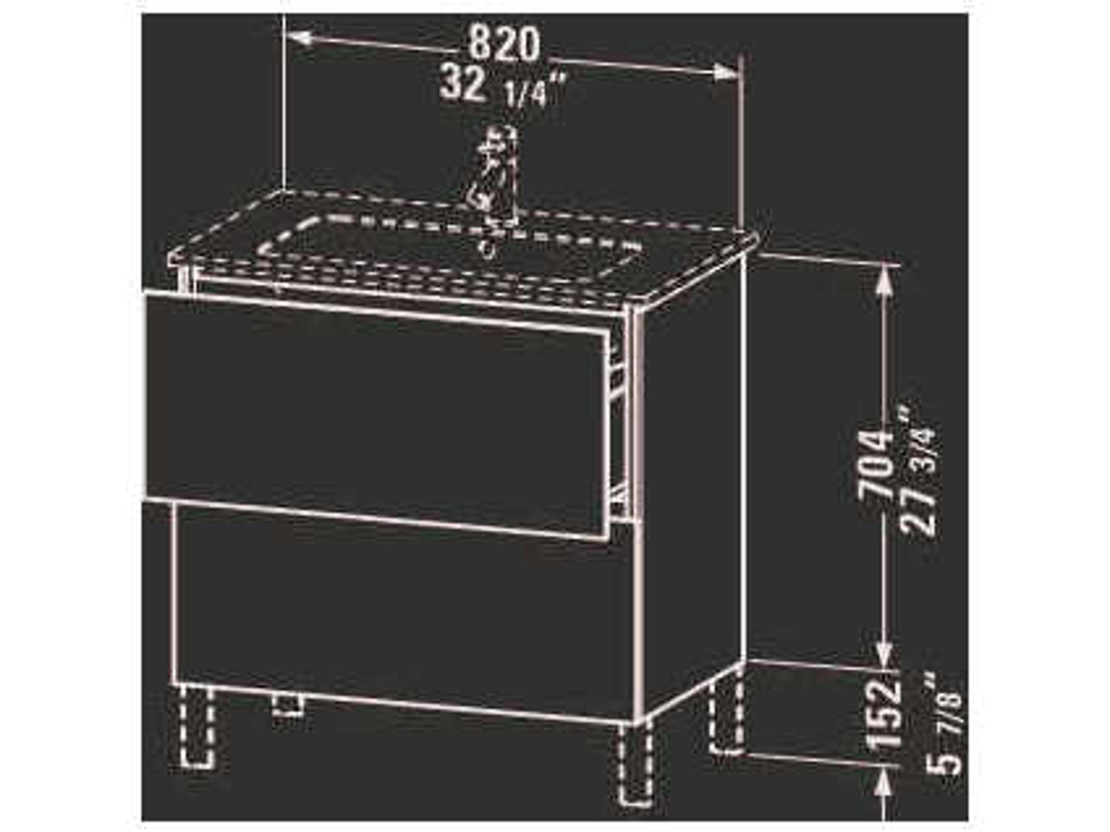 Duravit L-cube 32'' Two Drawer Mediterranean Oak Wall-Mounted Vanity Unit