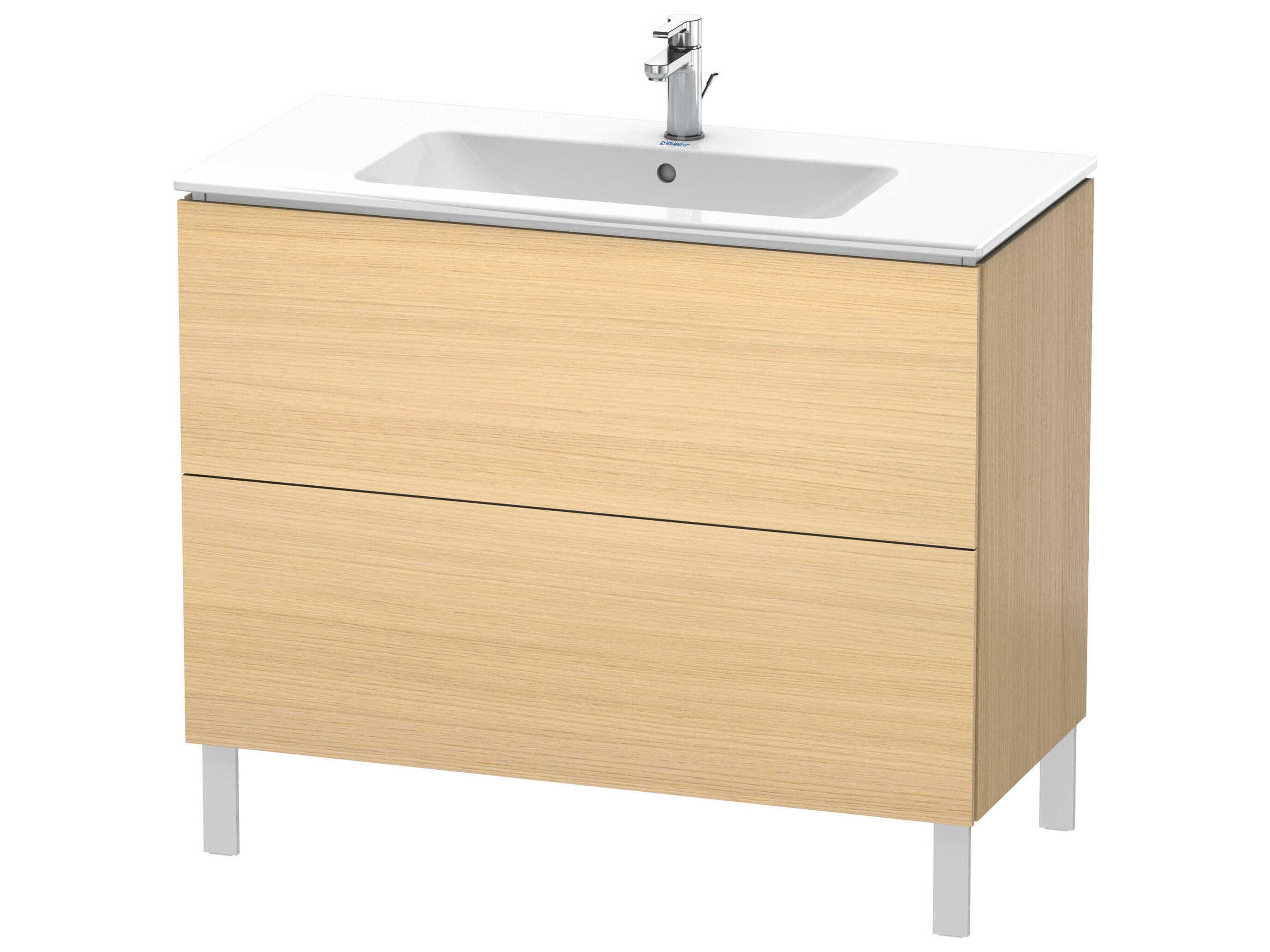 L-cube 40'' Two Drawer Mediterranean Oak Wall-Mounted Vanity Unit