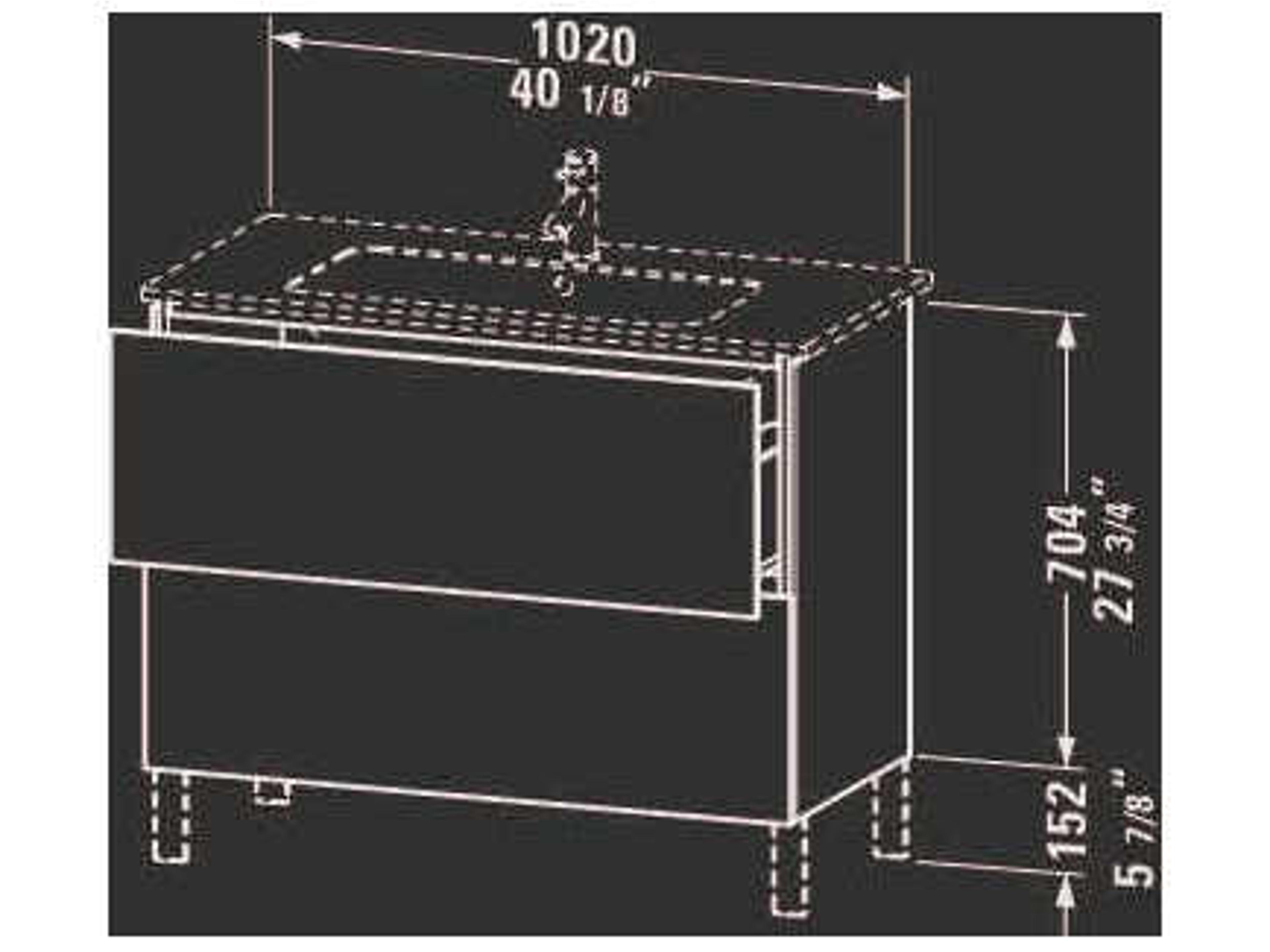 Duravit L-cube 40'' Two Drawer Walnut Matt Wall-Mounted Vanity Unit