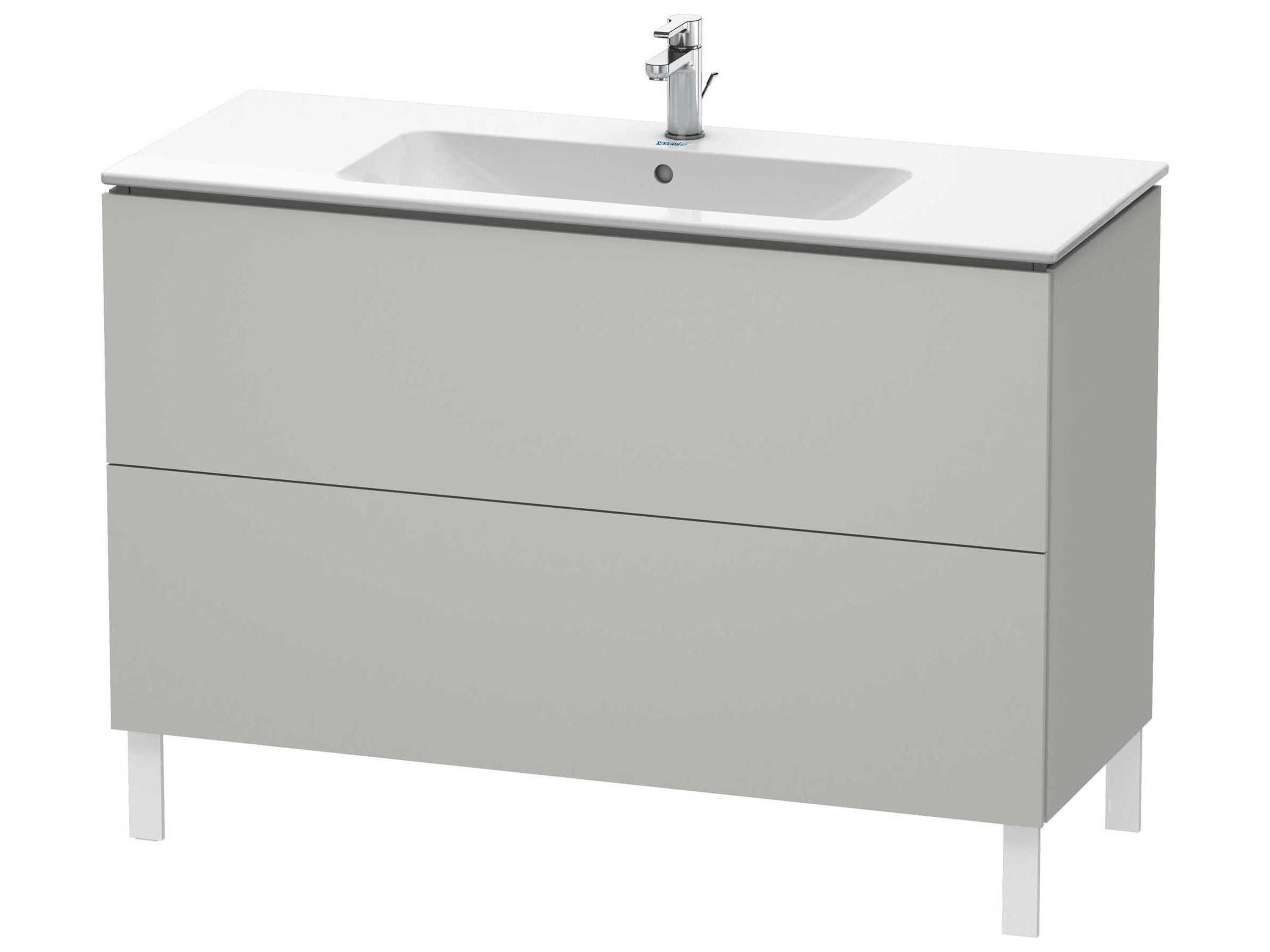 L-cube 48'' Two Drawer Concrete Gray Matt Wall-Mounted Vanity Unit