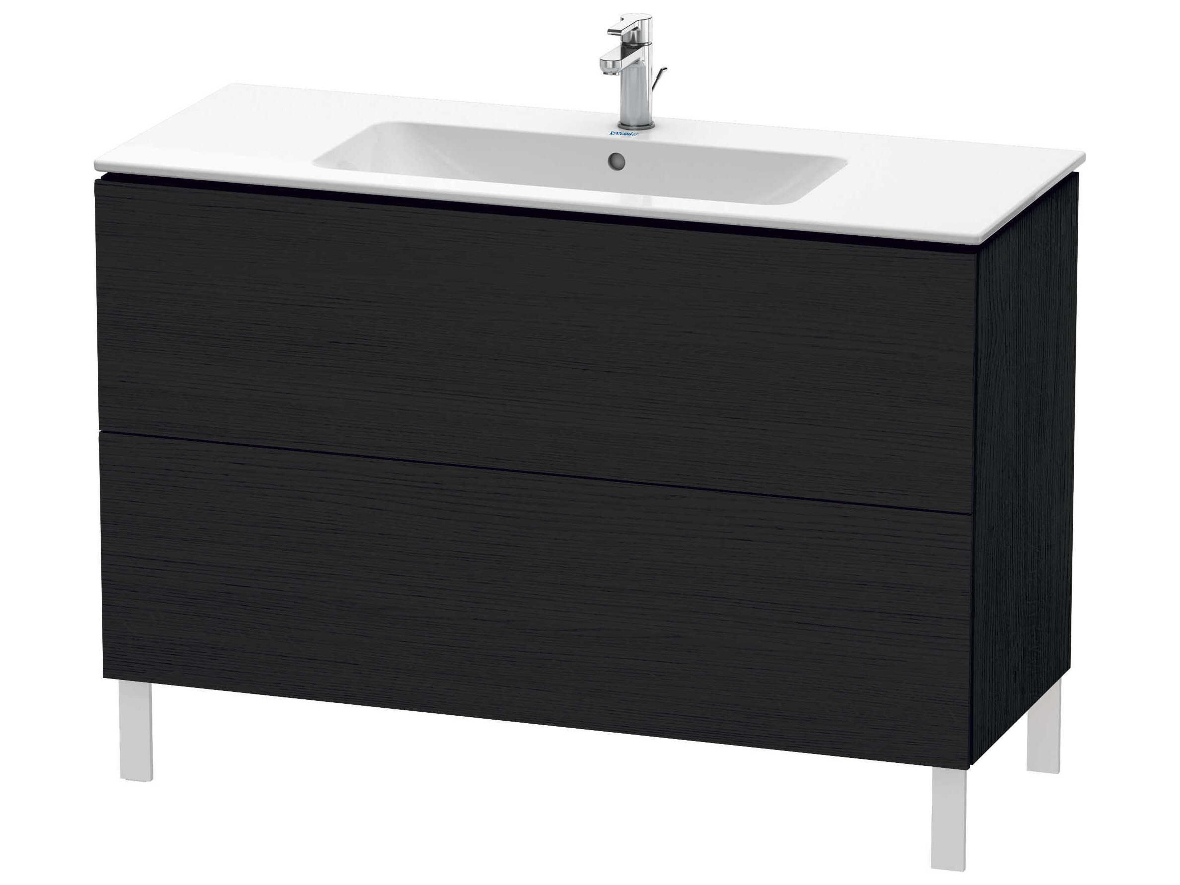 L-cube 48'' Two Drawer Black Oak Matt Wall-Mounted Vanity Unit