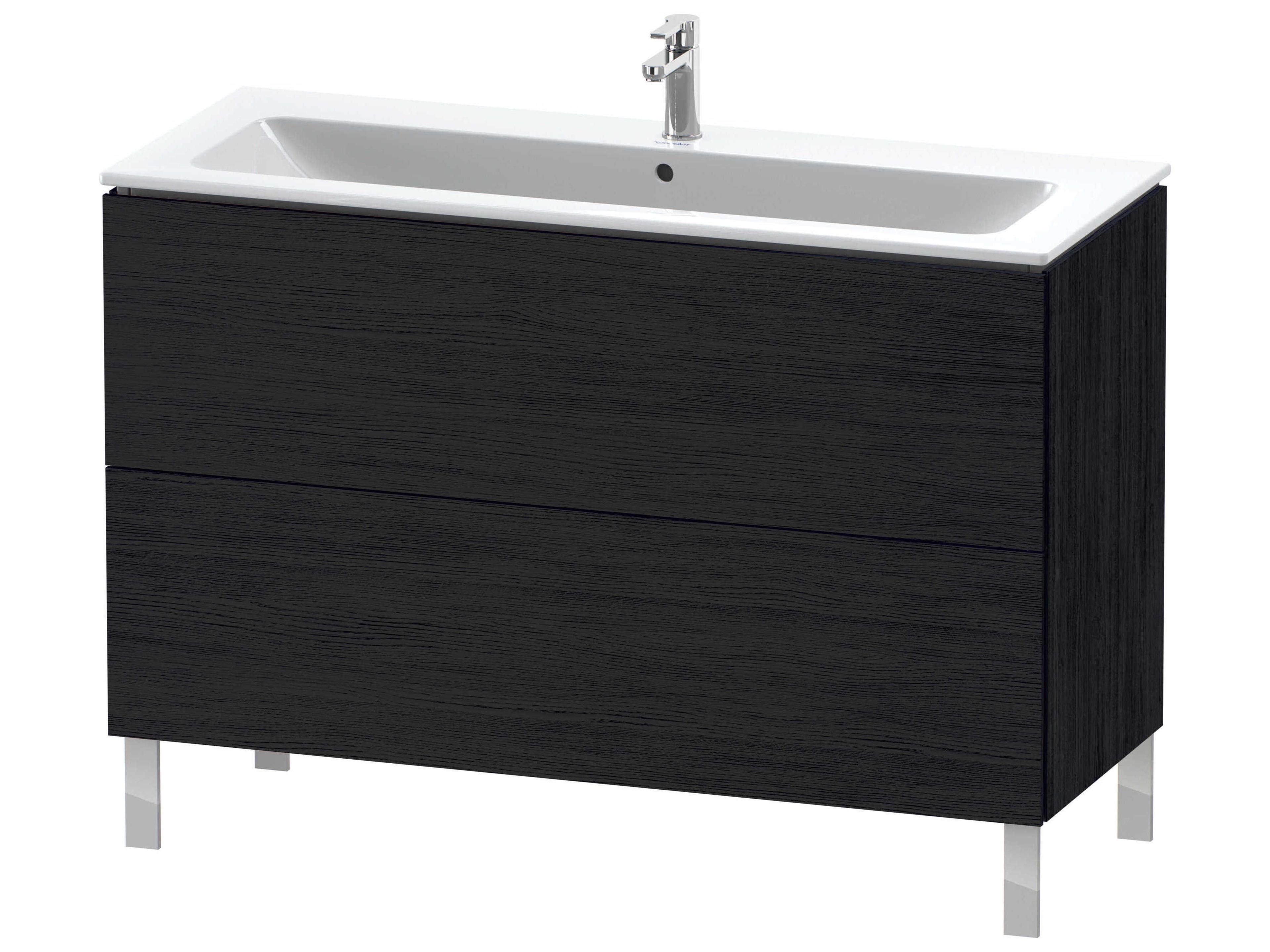 Duravit L-cube 48'' Two Drawer Black Oak Matt Wall-Mounted Vanity Unit