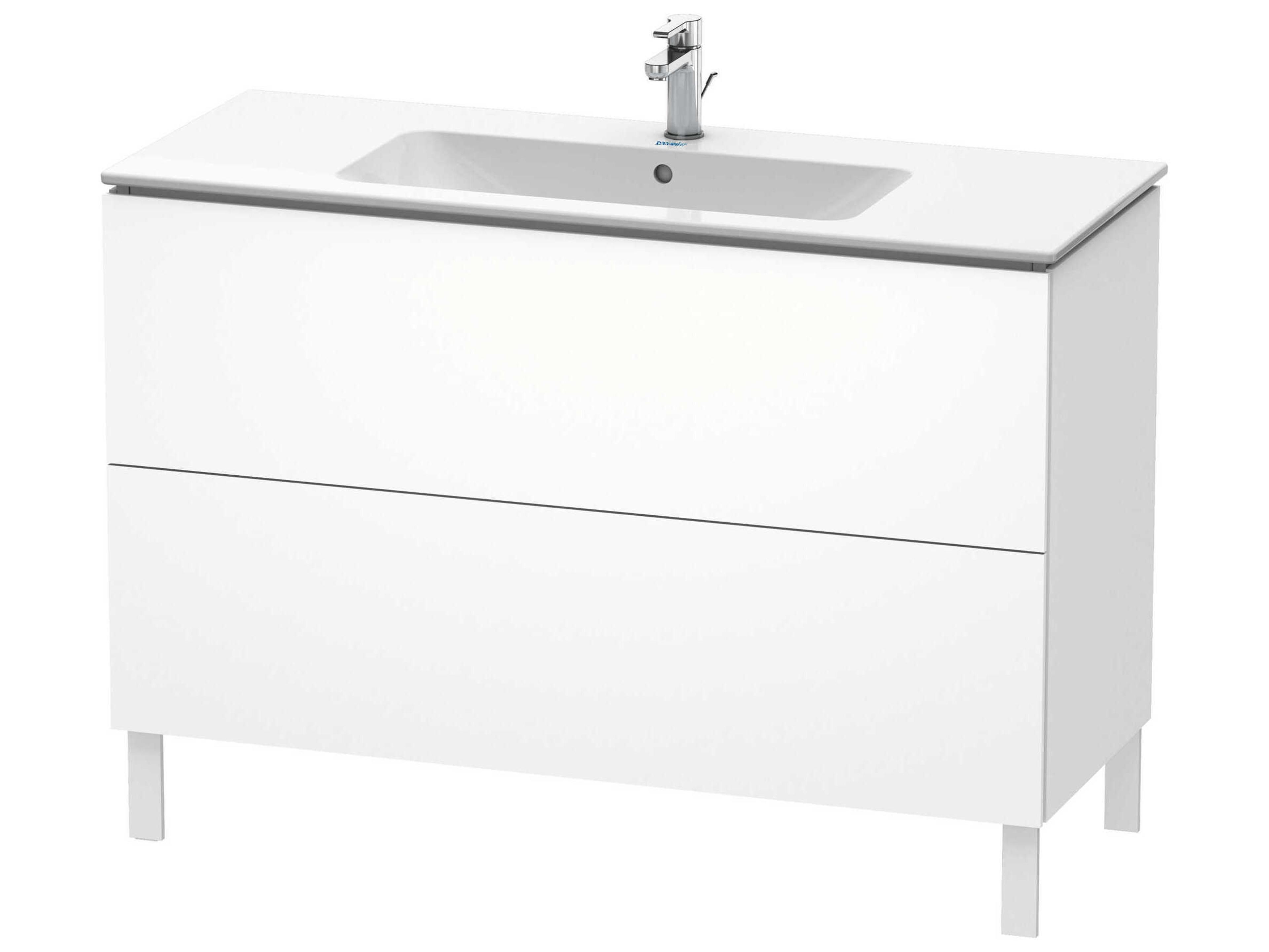 L-cube 48'' Two Drawer White Matt Wall-Mounted Vanity Unit