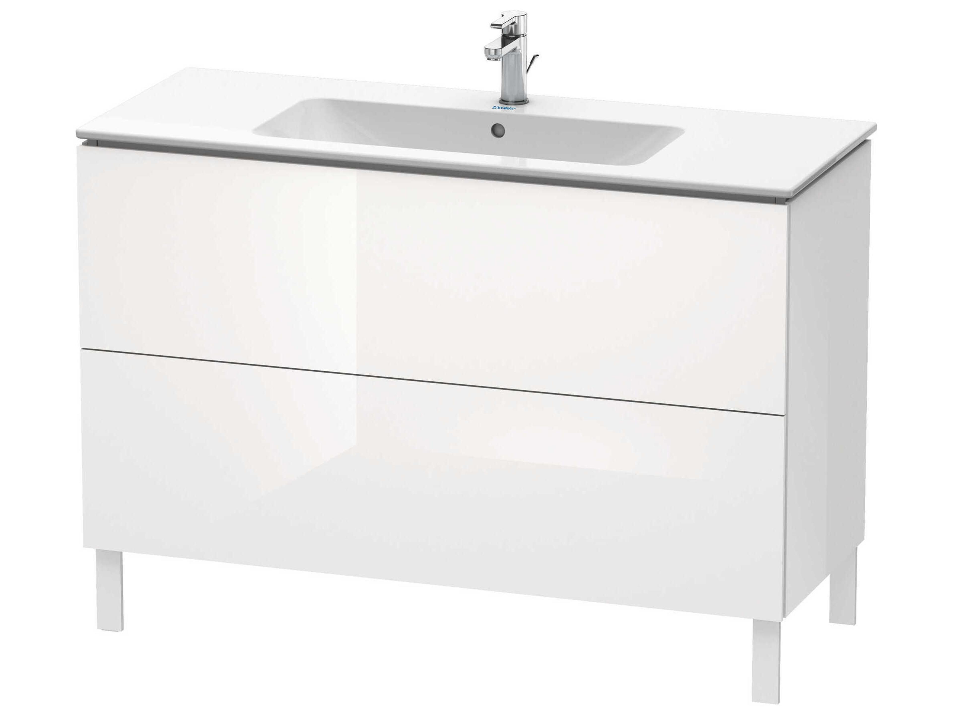 Duravit L-cube 48'' Two Drawer White High Gloss Wall-Mounted Vanity Unit