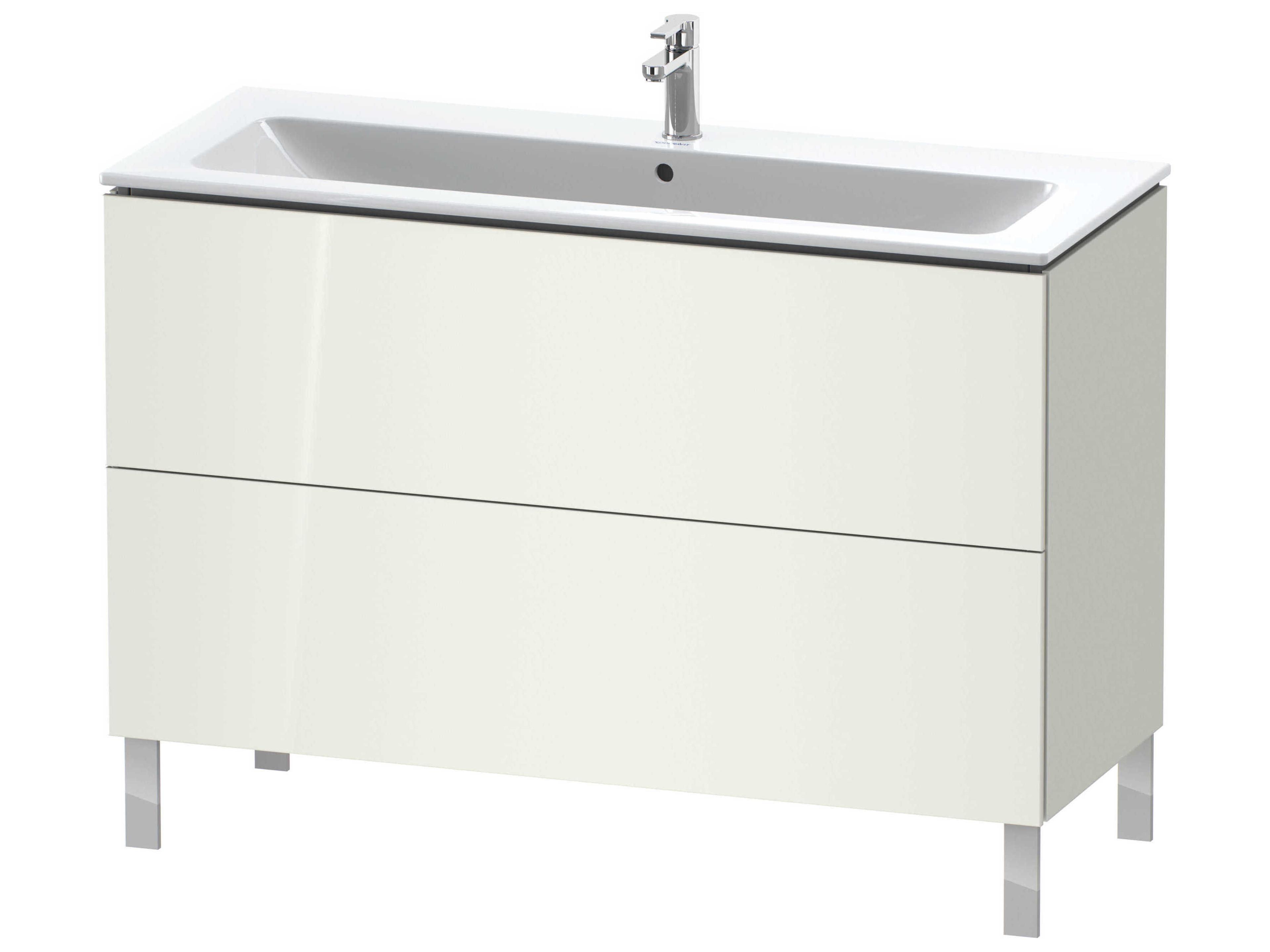Duravit L-cube 48'' Two Drawer White High Gloss Wall-Mounted Vanity Unit