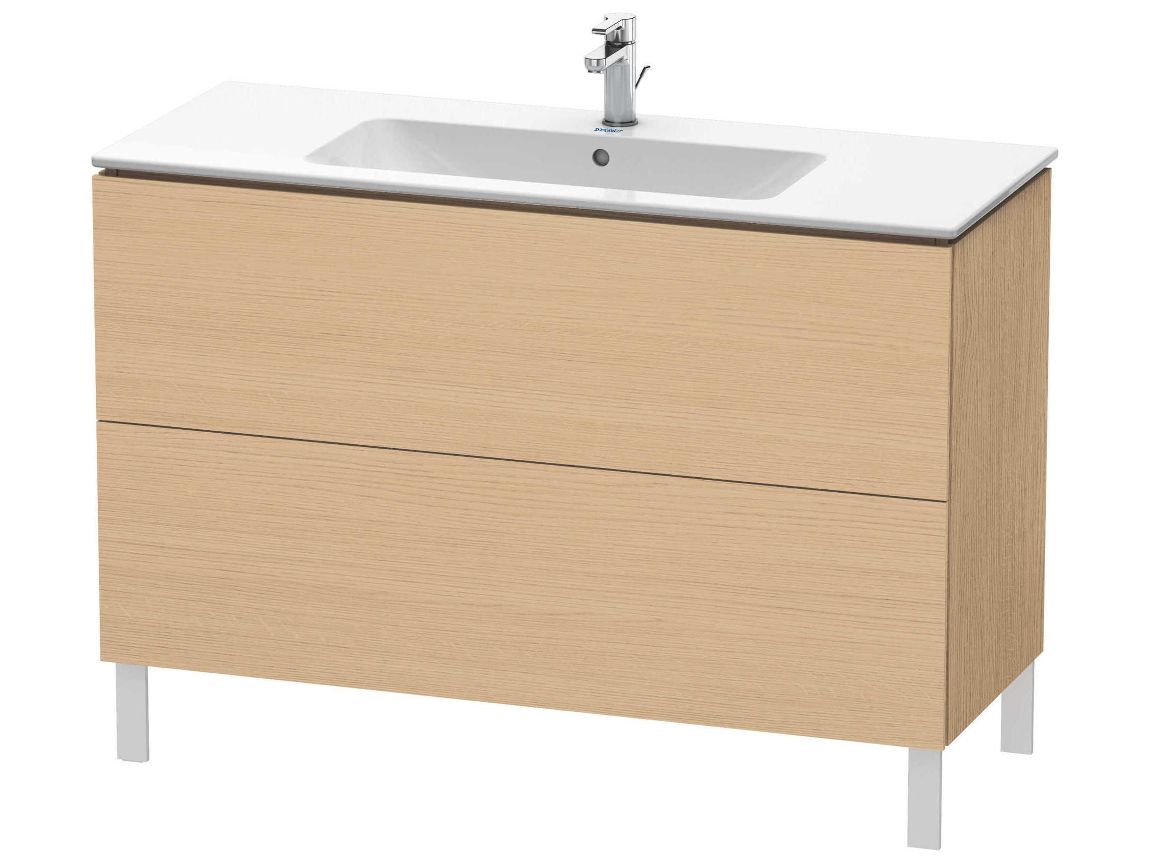 L-cube 48'' Two Drawer Natural Oak Matt Wall-Mounted Vanity Unit