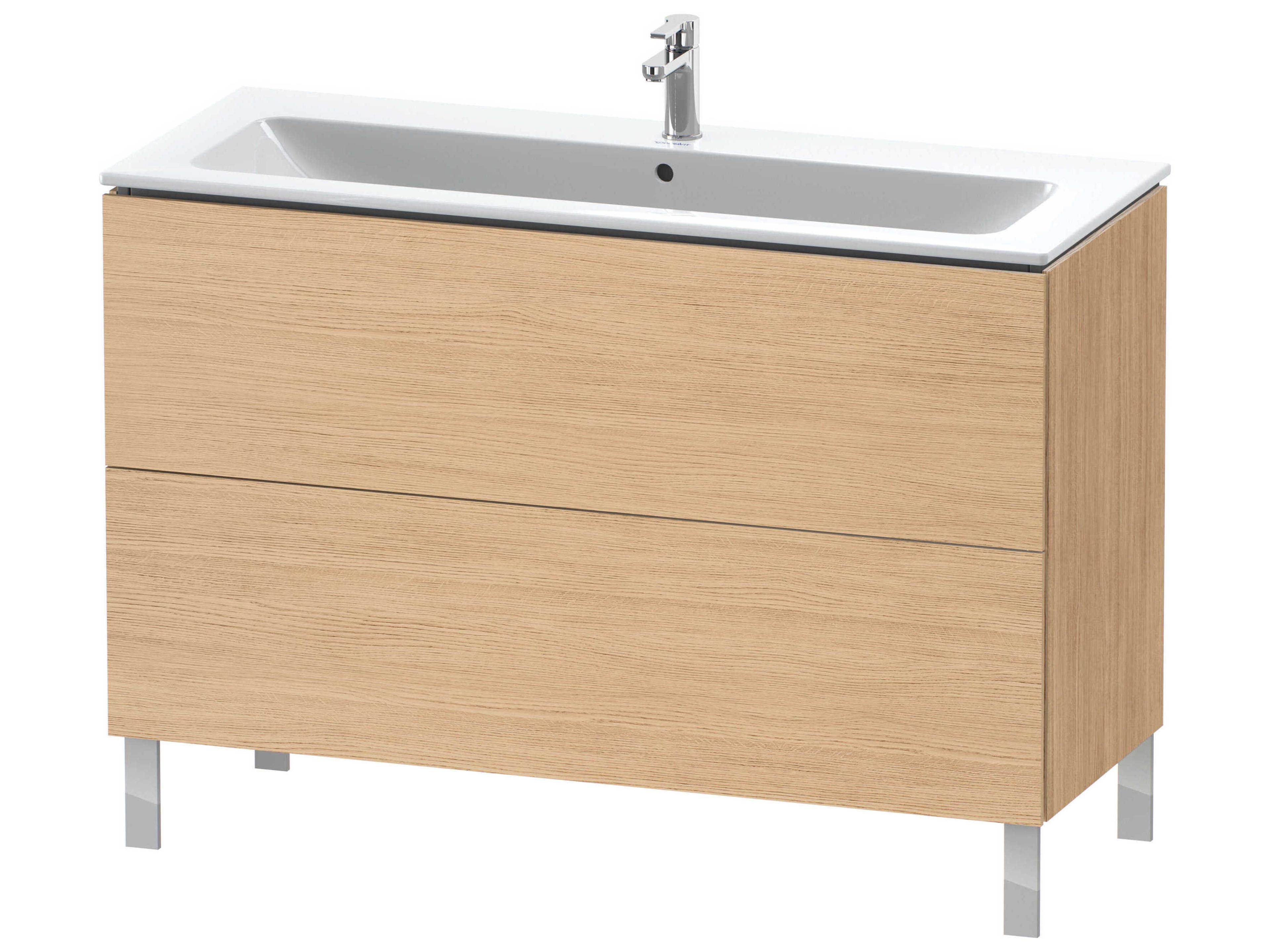 Duravit L-cube 48'' Two Drawer Natural Oak Matt Wall-Mounted Vanity Unit
