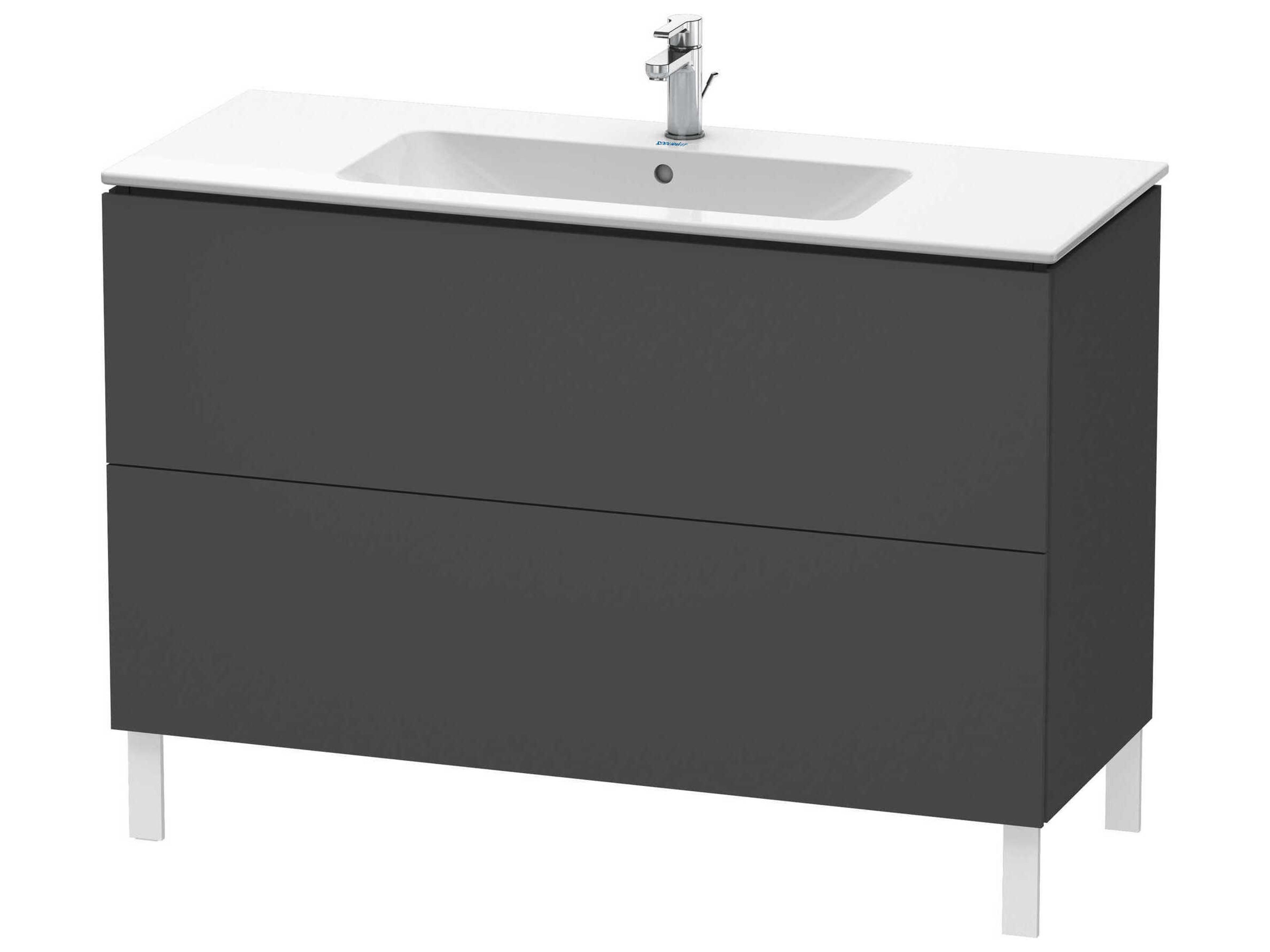 L-cube 48'' Two Drawer Graphite Matt Wall-Mounted Vanity Unit