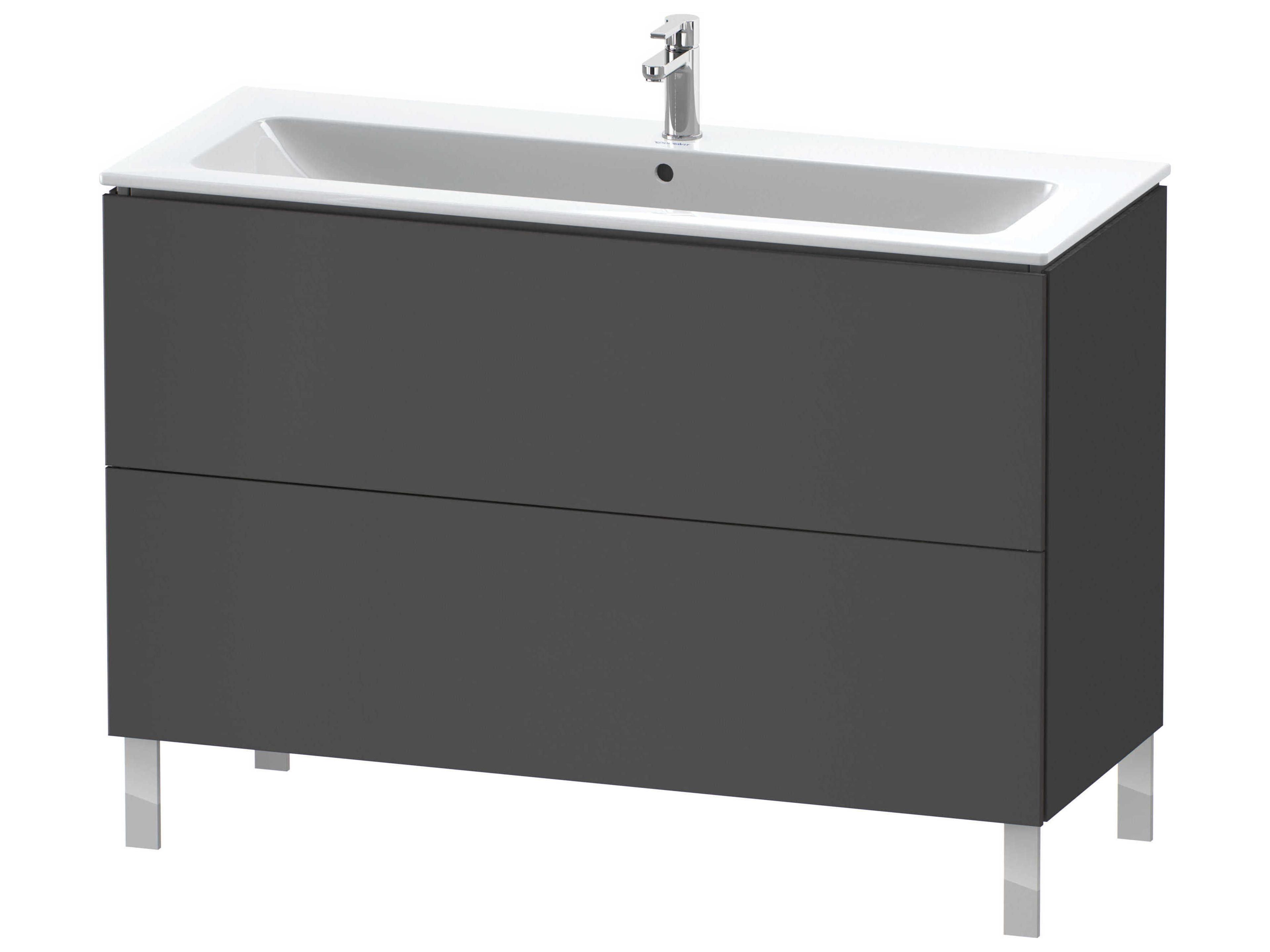 Duravit L-cube 48'' Two Drawer Graphite Matt Wall-Mounted Vanity Unit