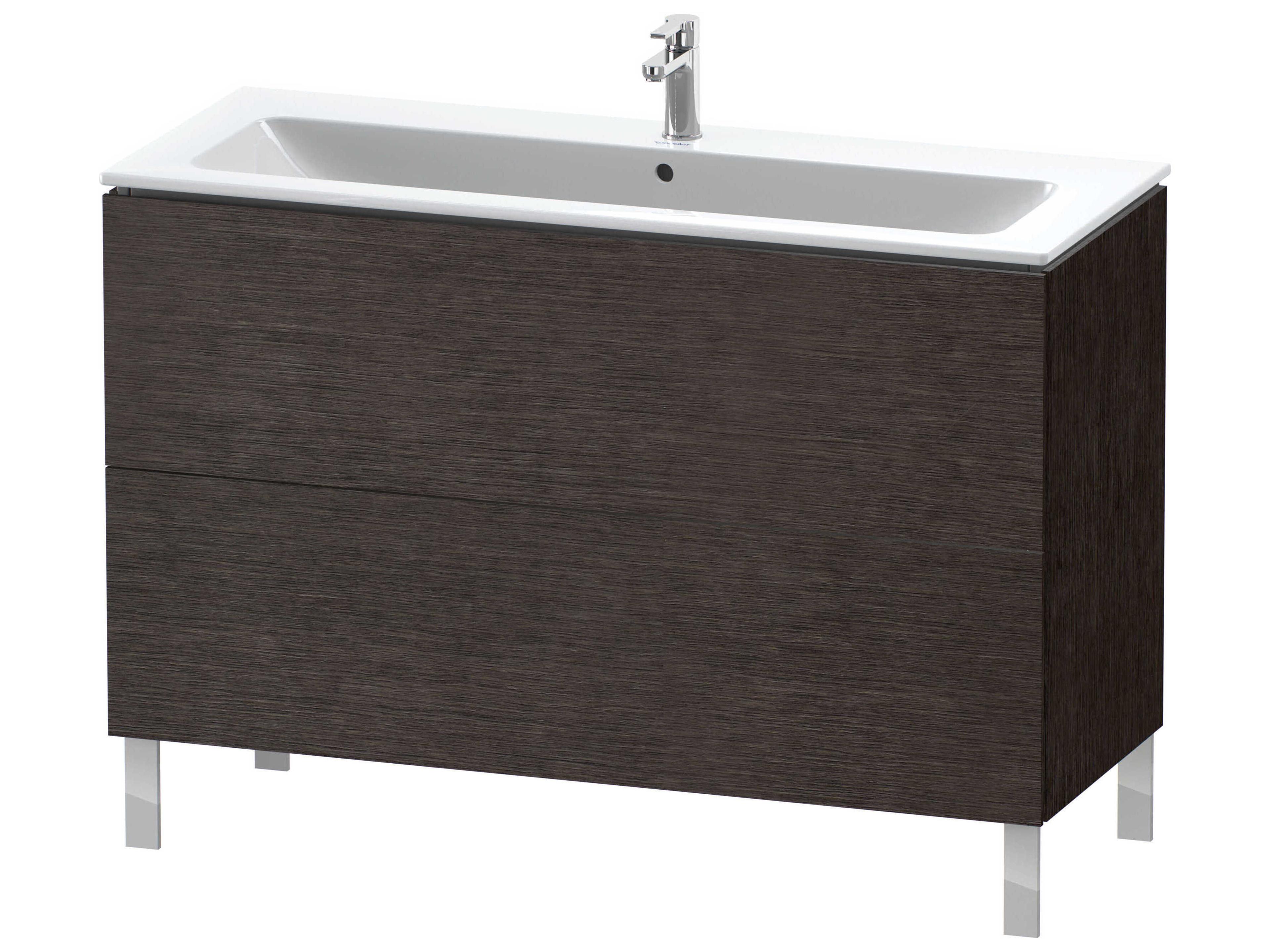Duravit L-cube 48'' Two Drawer Dark Brushed Oak Matt Wall-Mounted Vanity Unit