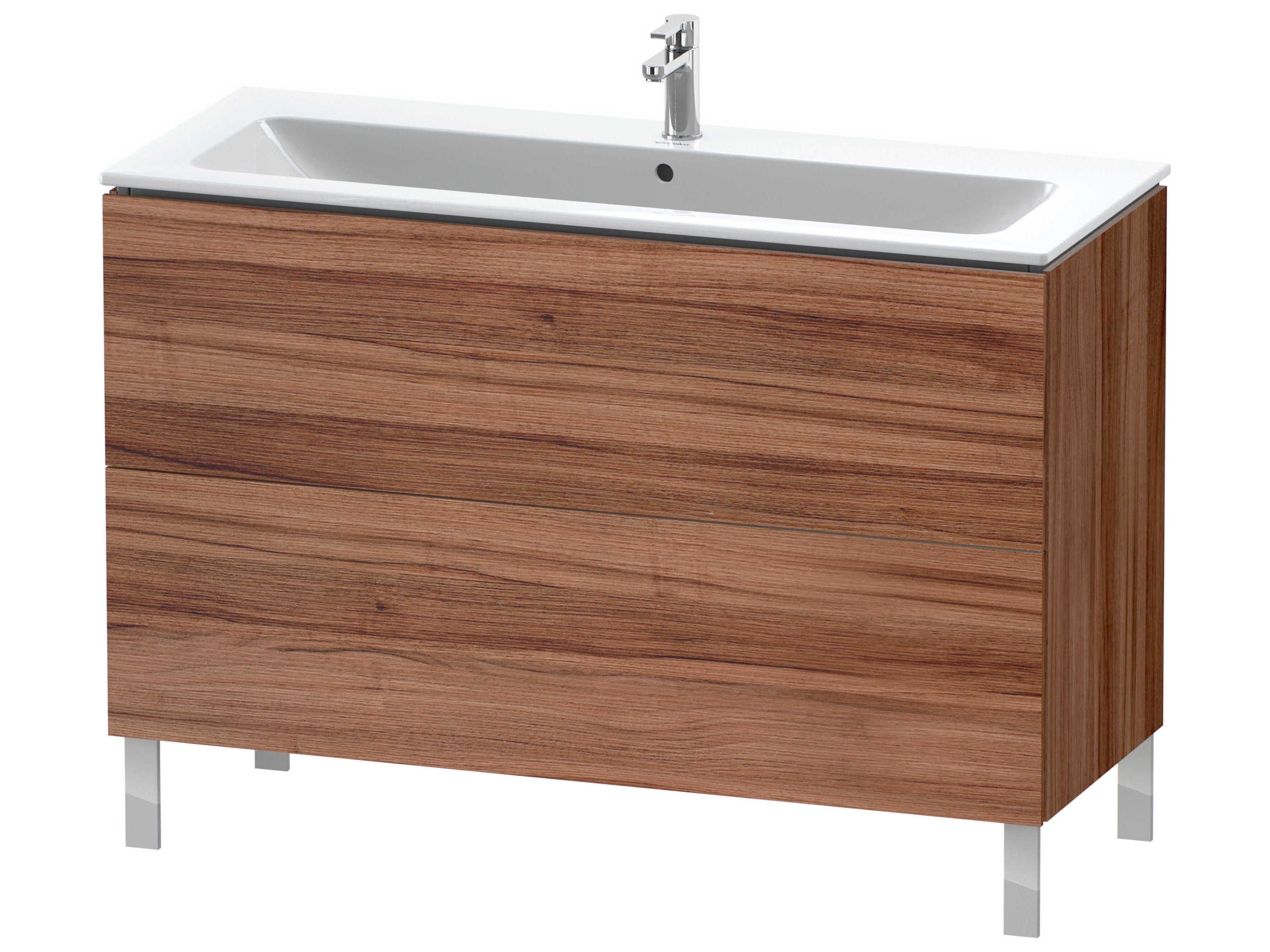 Duravit L-cube 48'' Two Drawer Walnut Matt Wall-Mounted Vanity Unit