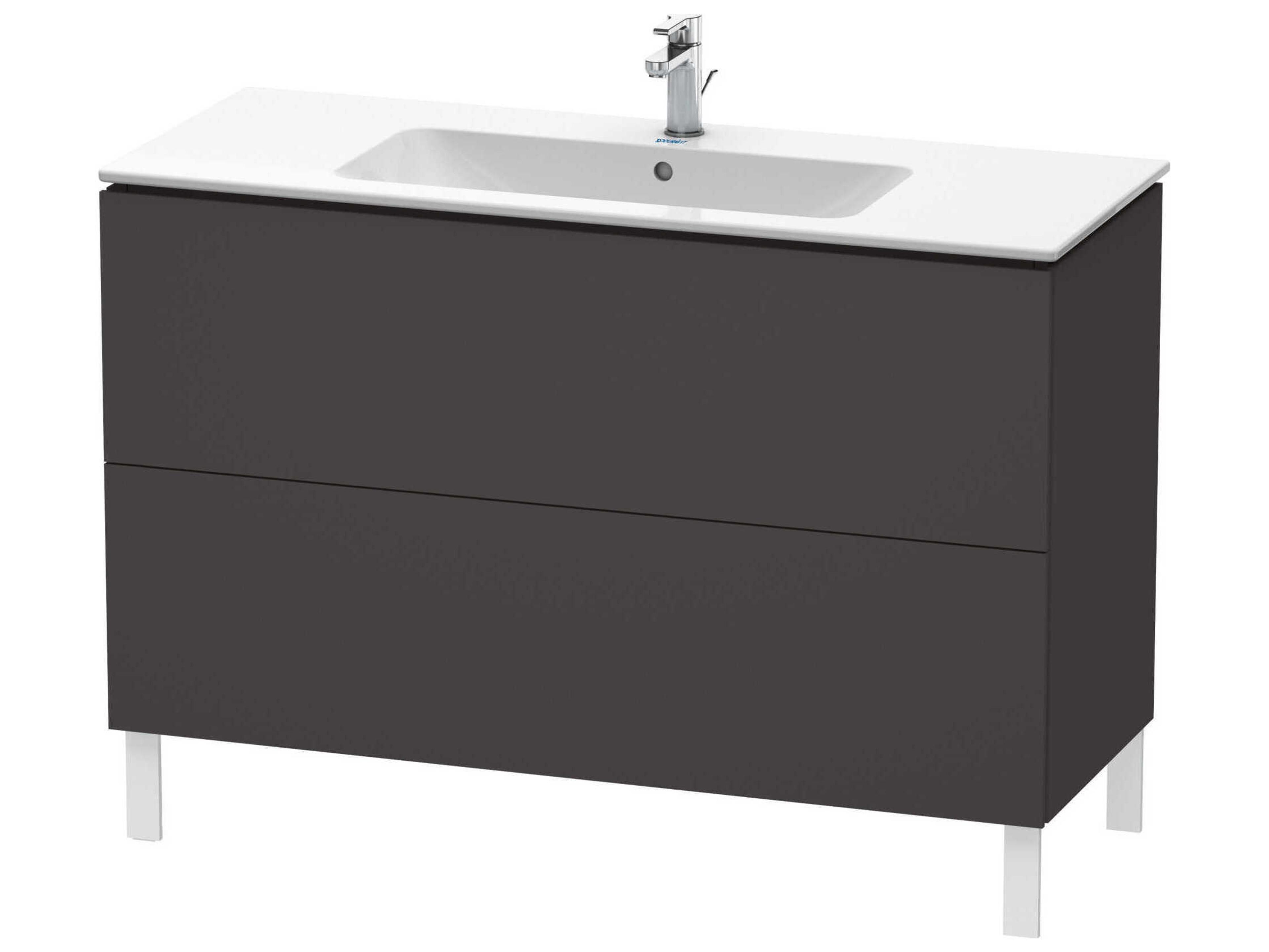 L-cube 48'' Two Drawer Graphite Super Matt Wall-Mounted Vanity Unit
