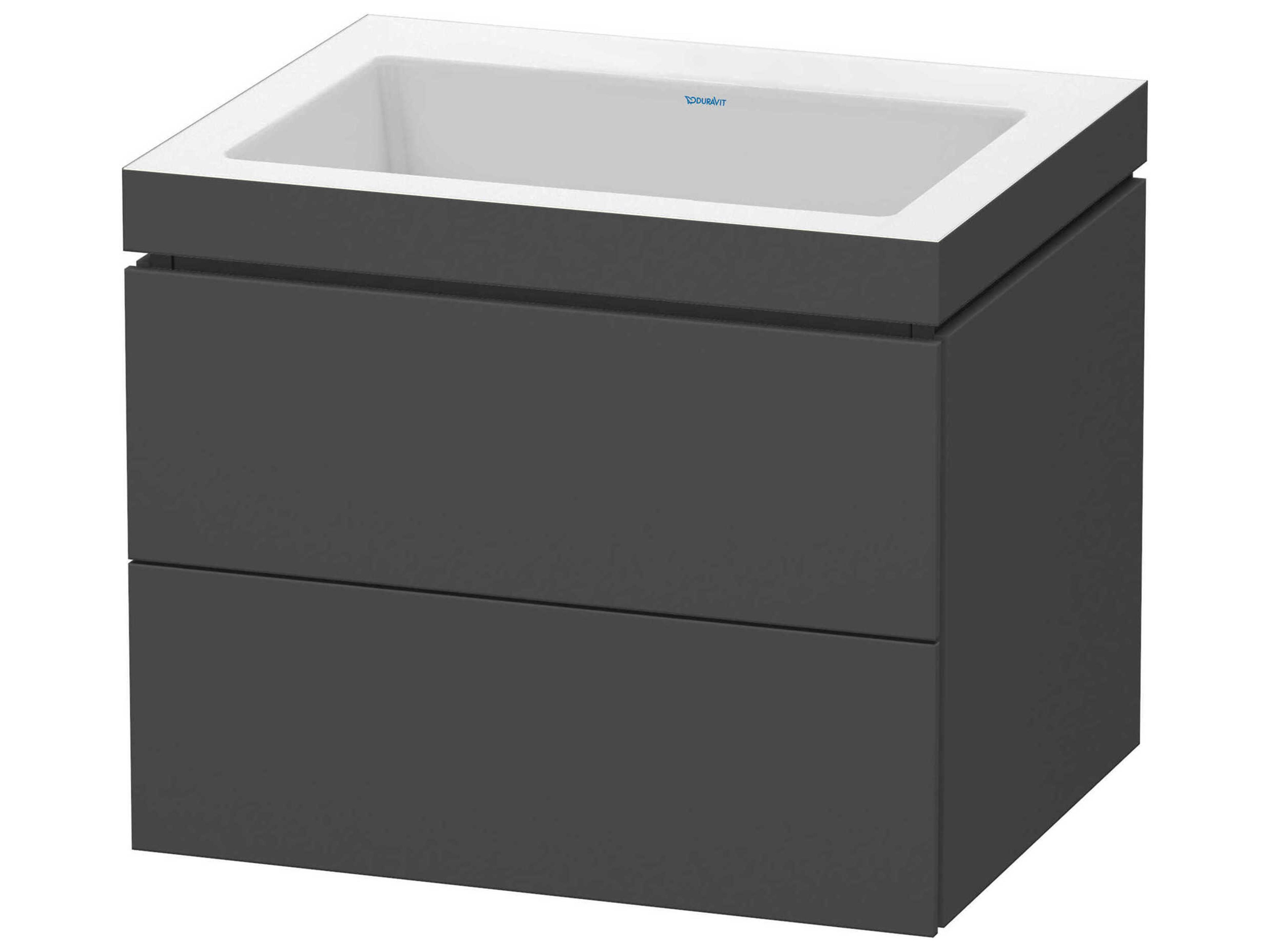 L-cube 24'' Two Drawer Graphite Matt Wall-Mounted Vanity Unit