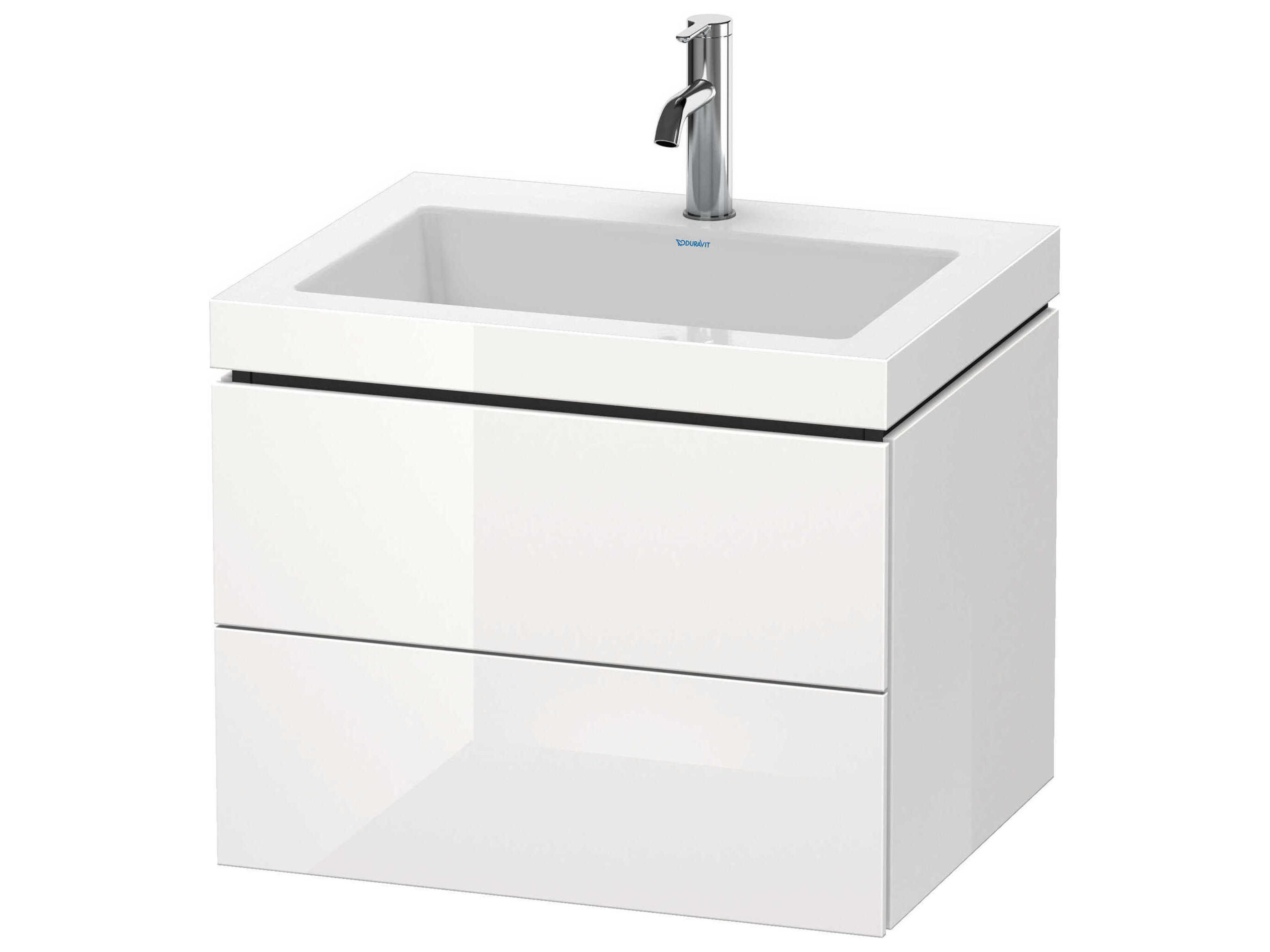 Duravit L-cube 24'' Two Drawer White High Gloss (Lacquer) Wall-Mounted Vanity Unit