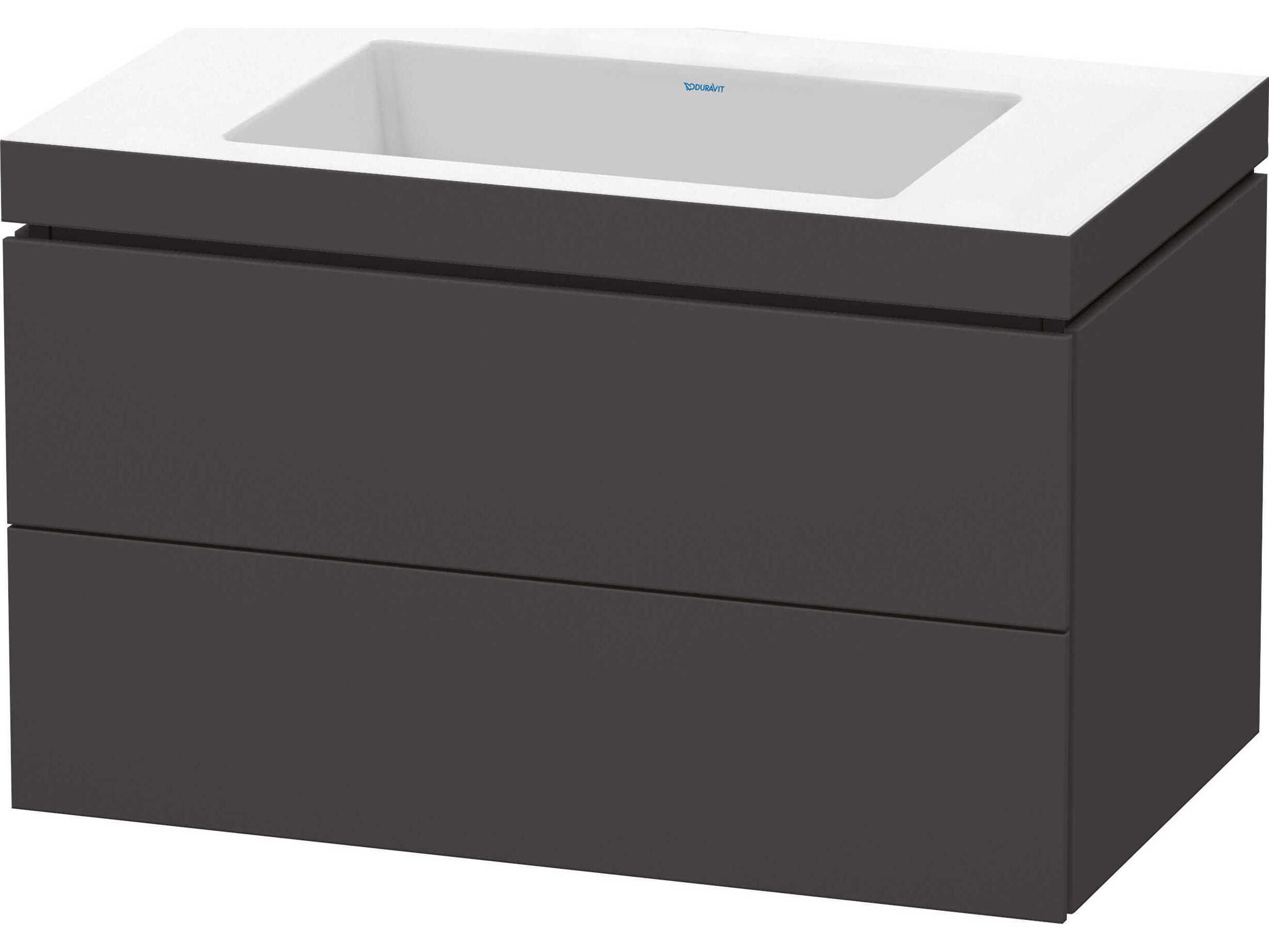 Duravit L-cube 32'' Two Drawer Graphite Super Matt Wall-Mounted Vanity Unit