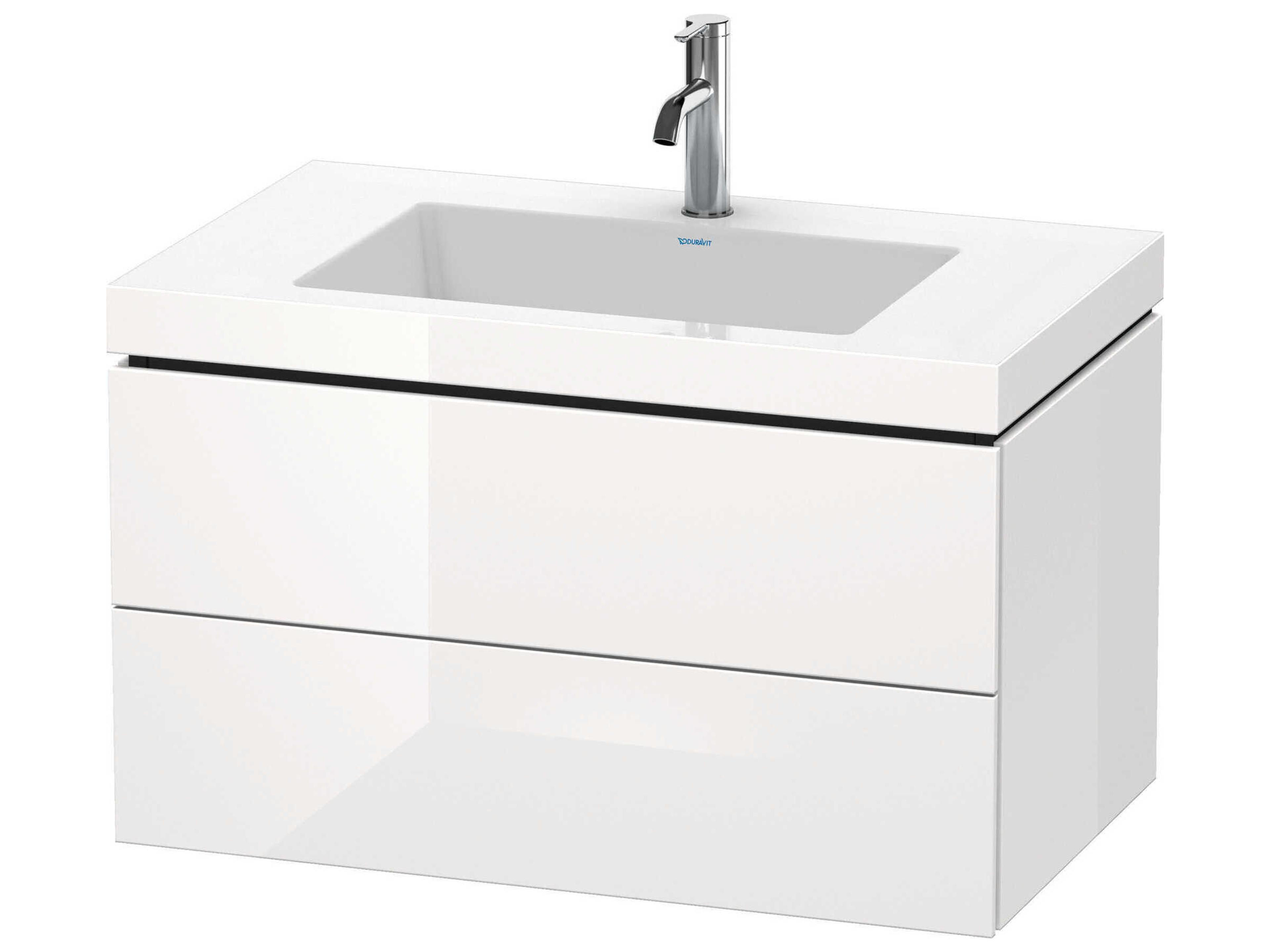 Duravit L-cube 32'' Two Drawer White High Gloss Wall-Mounted Vanity Unit