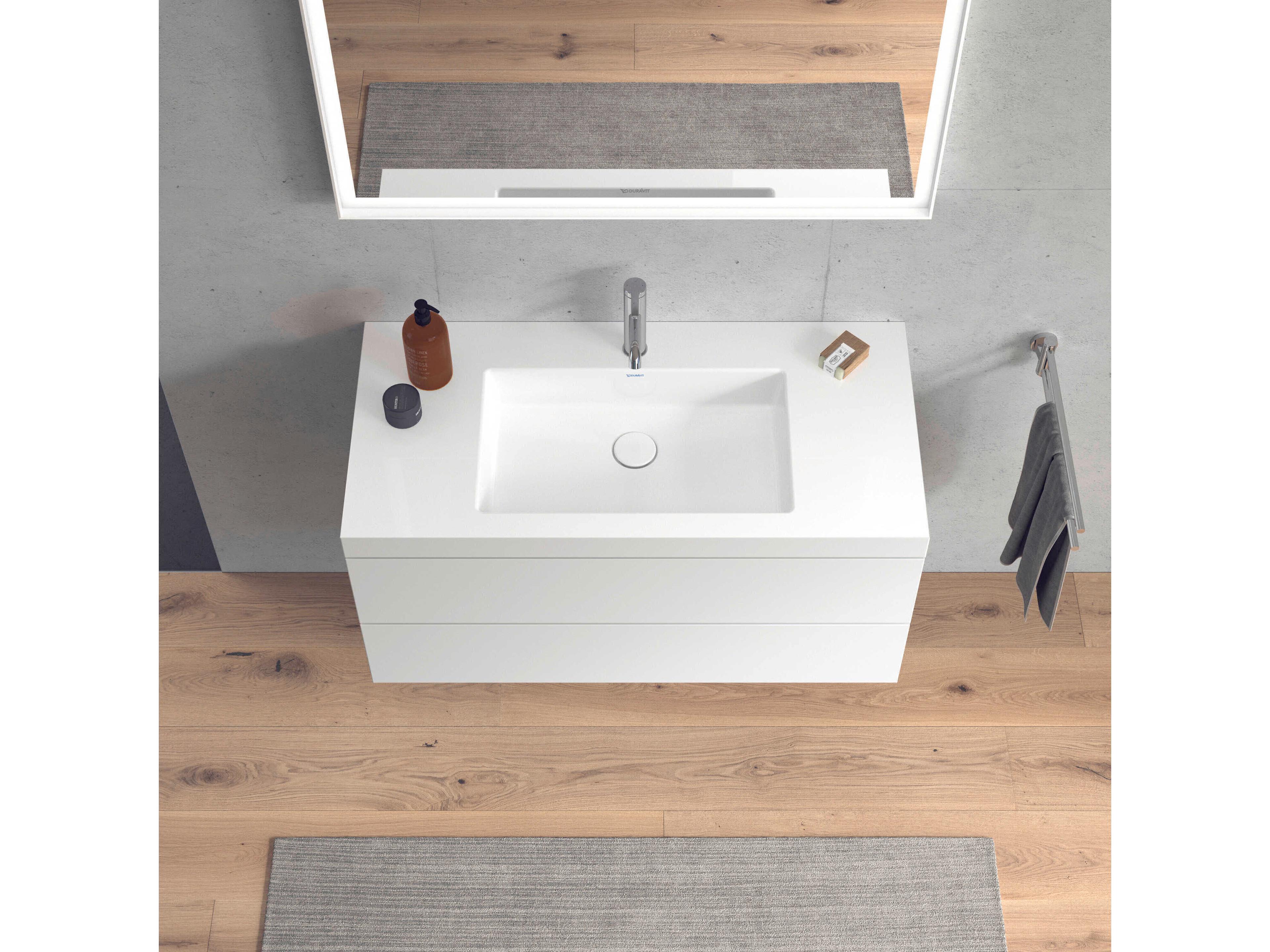 Duravit L-cube 39'' Two Drawer White Matt Wall-Mounted Vanity Unit