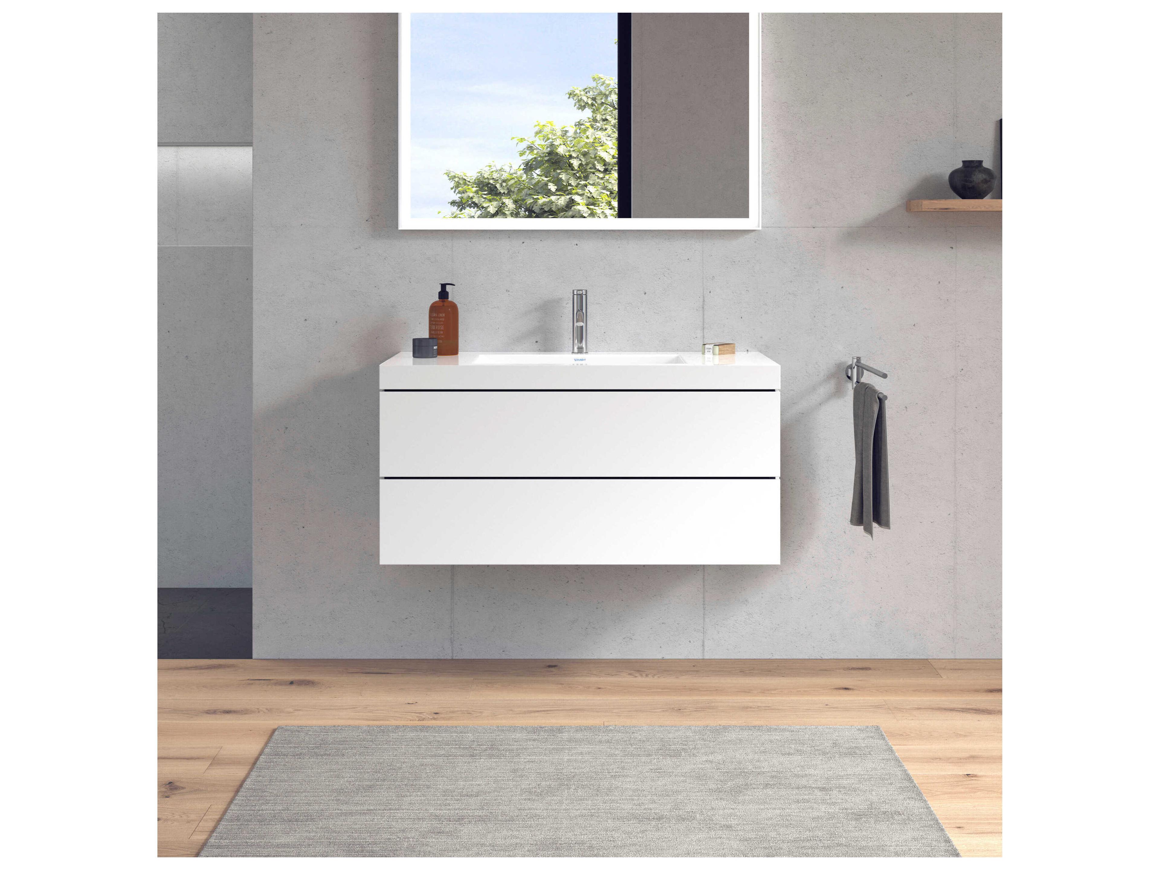 Duravit L-cube 39'' Two Drawer White Matt Wall-Mounted Vanity Unit