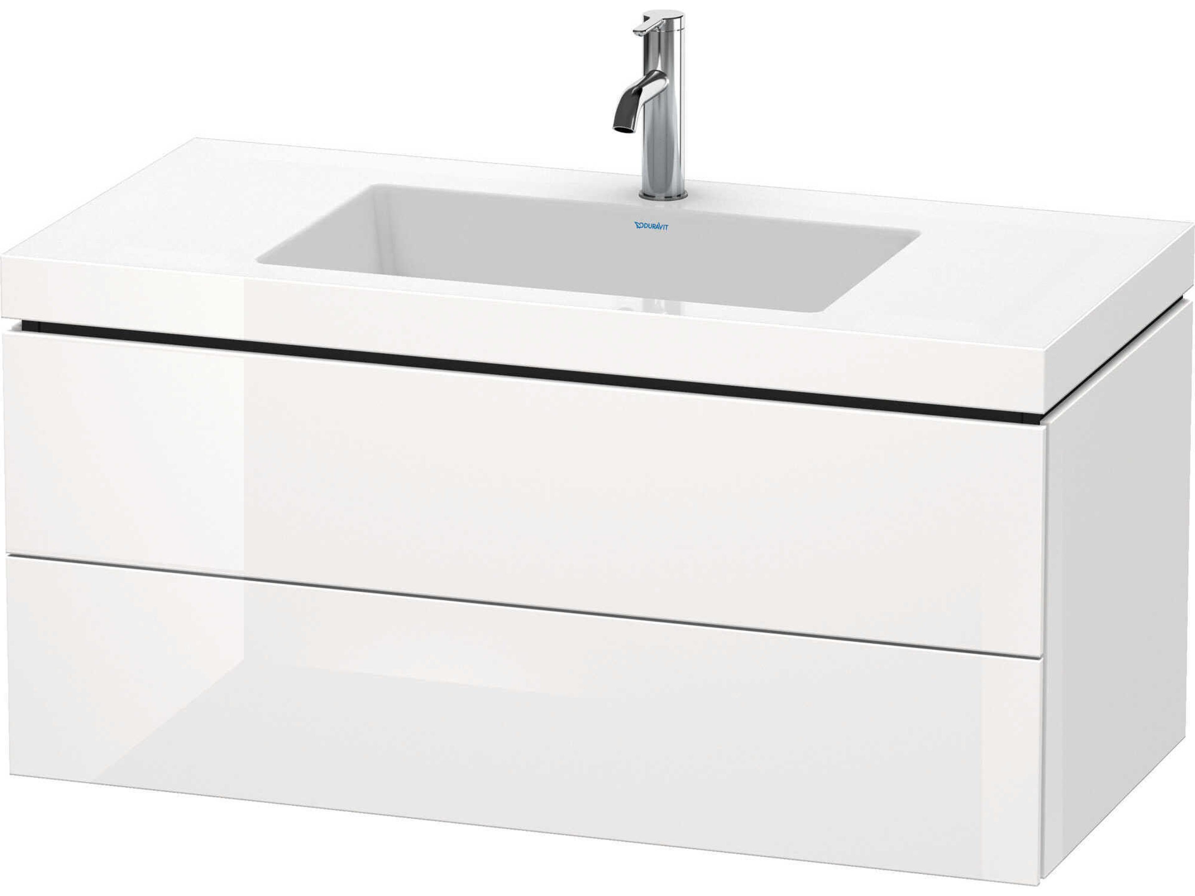 Duravit L-cube 39'' Two Drawer White High Gloss Wall-Mounted Vanity Unit
