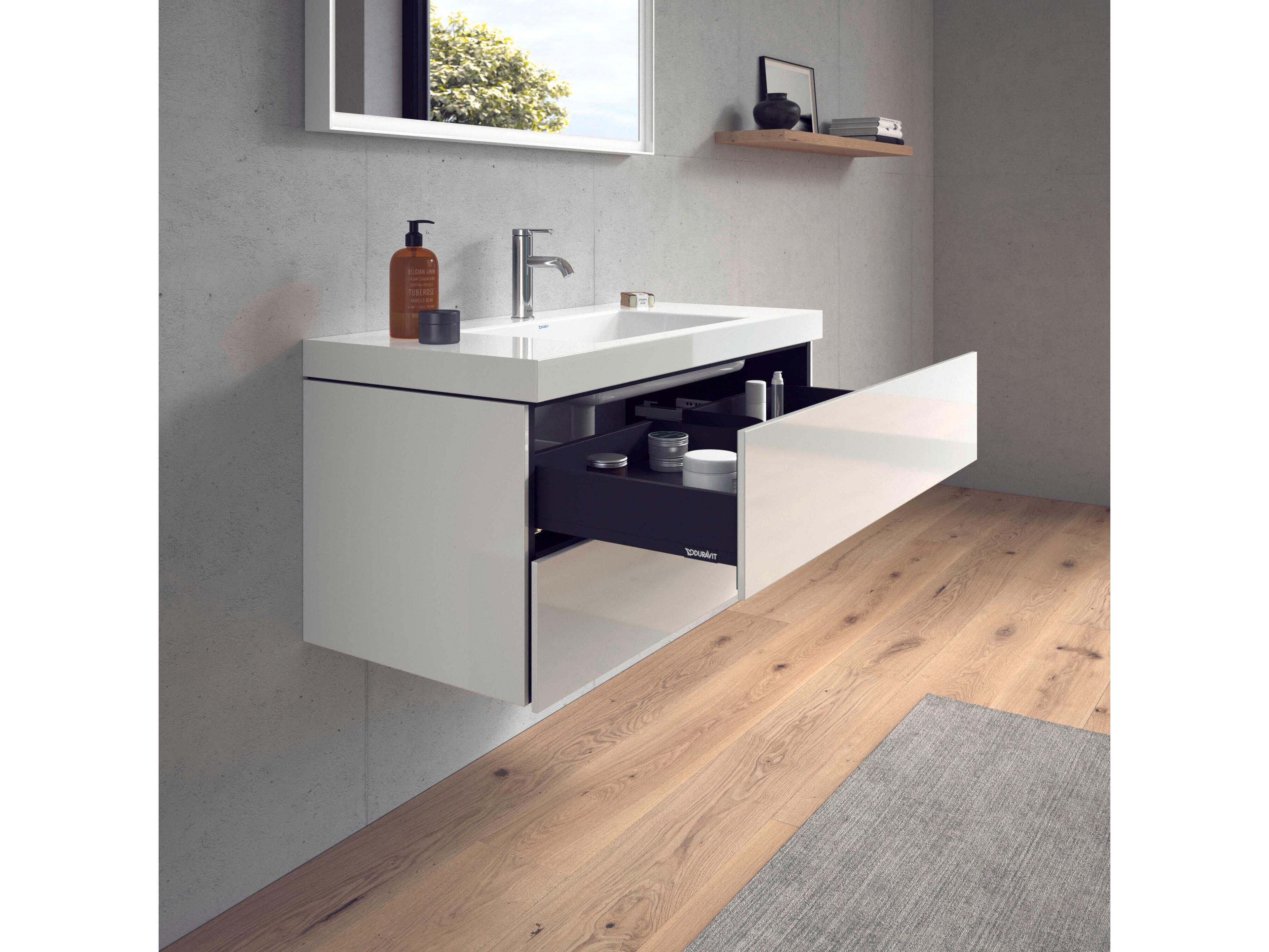 Duravit L-cube 39'' Two Drawer White High Gloss Wall-Mounted Vanity Unit