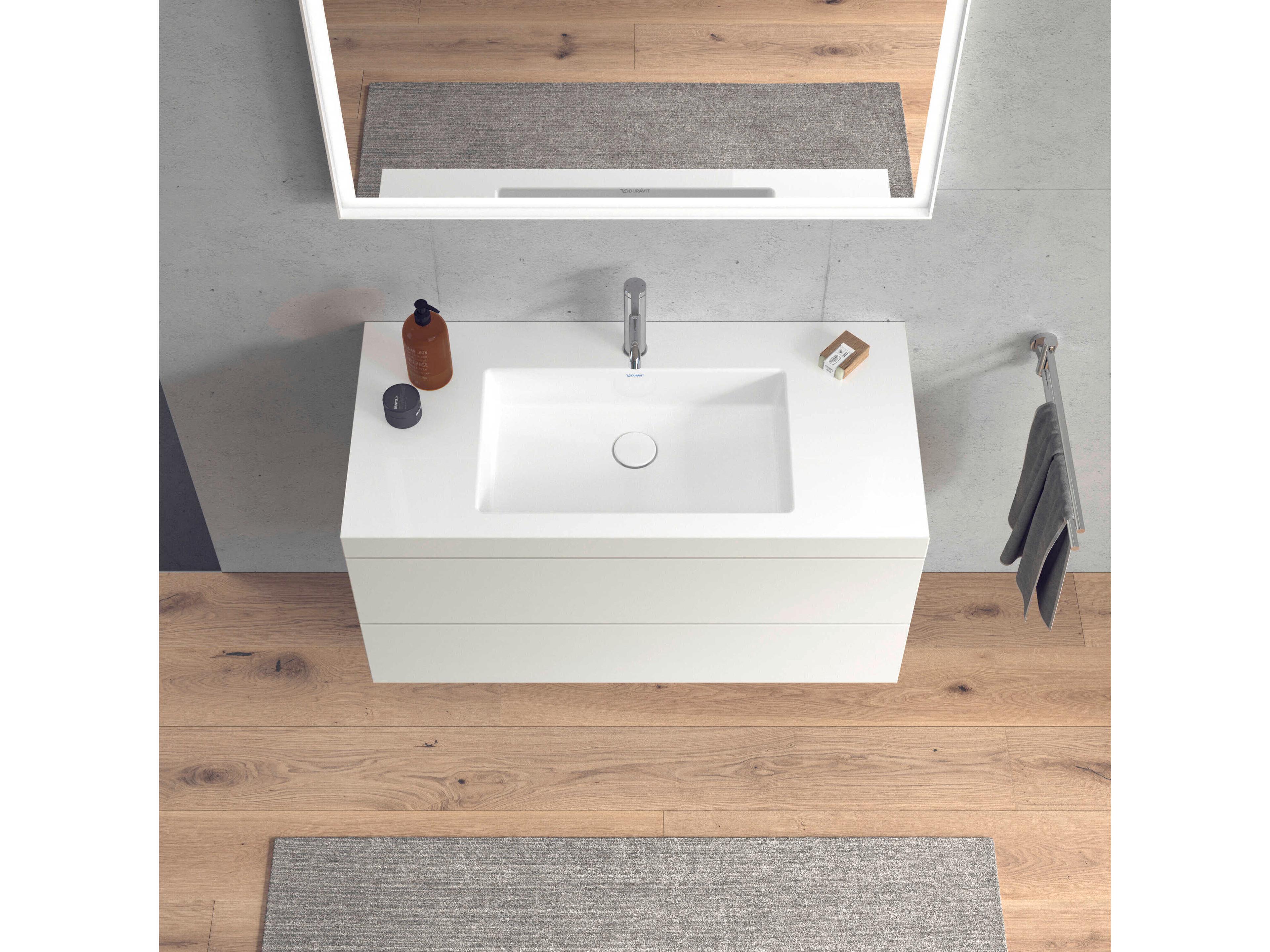Duravit L-cube 39'' Two Drawer White High Gloss Wall-Mounted Vanity Unit
