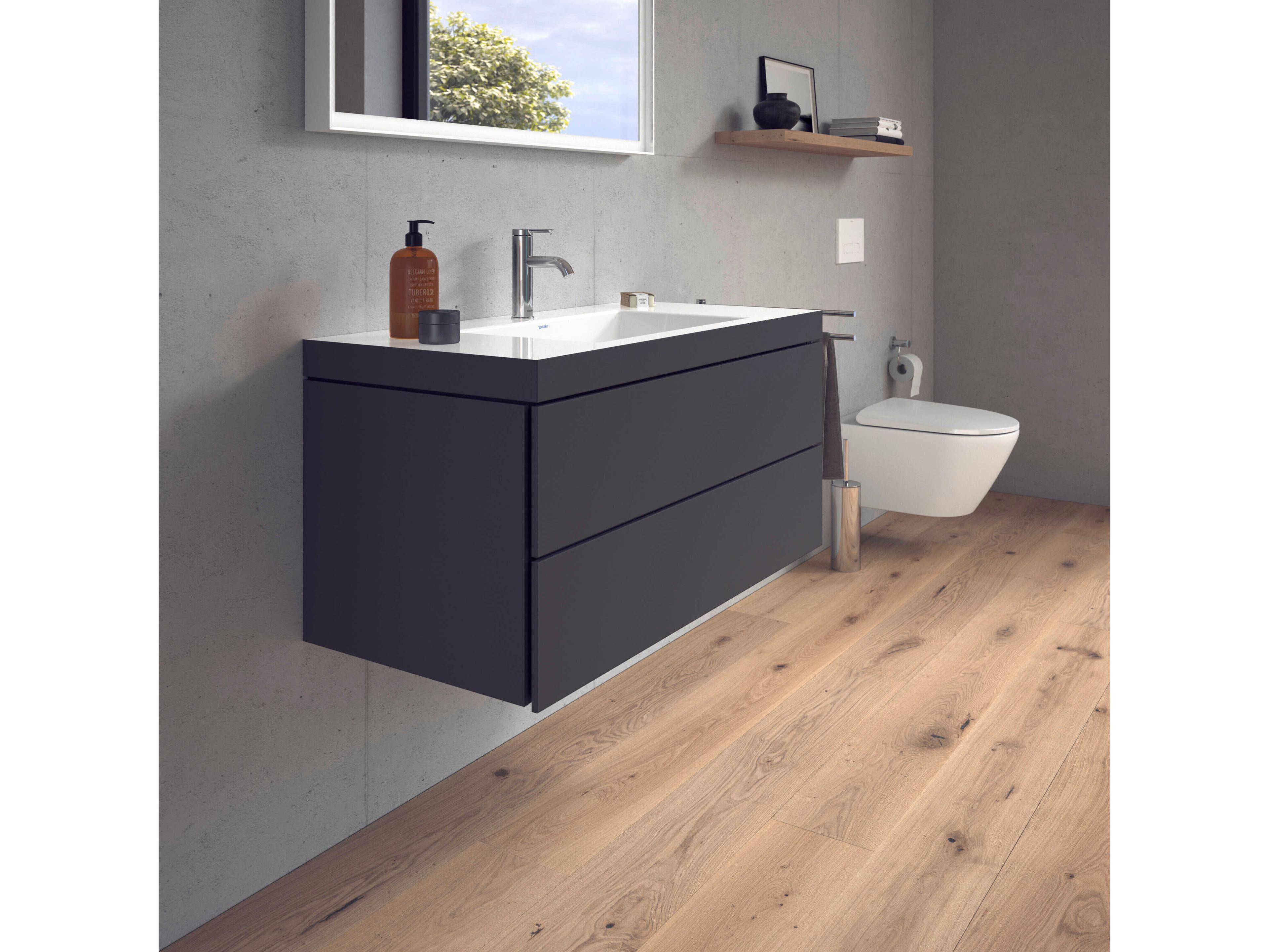 Duravit L-cube 39'' Two Drawer Graphite Matt Wall-Mounted Vanity Unit