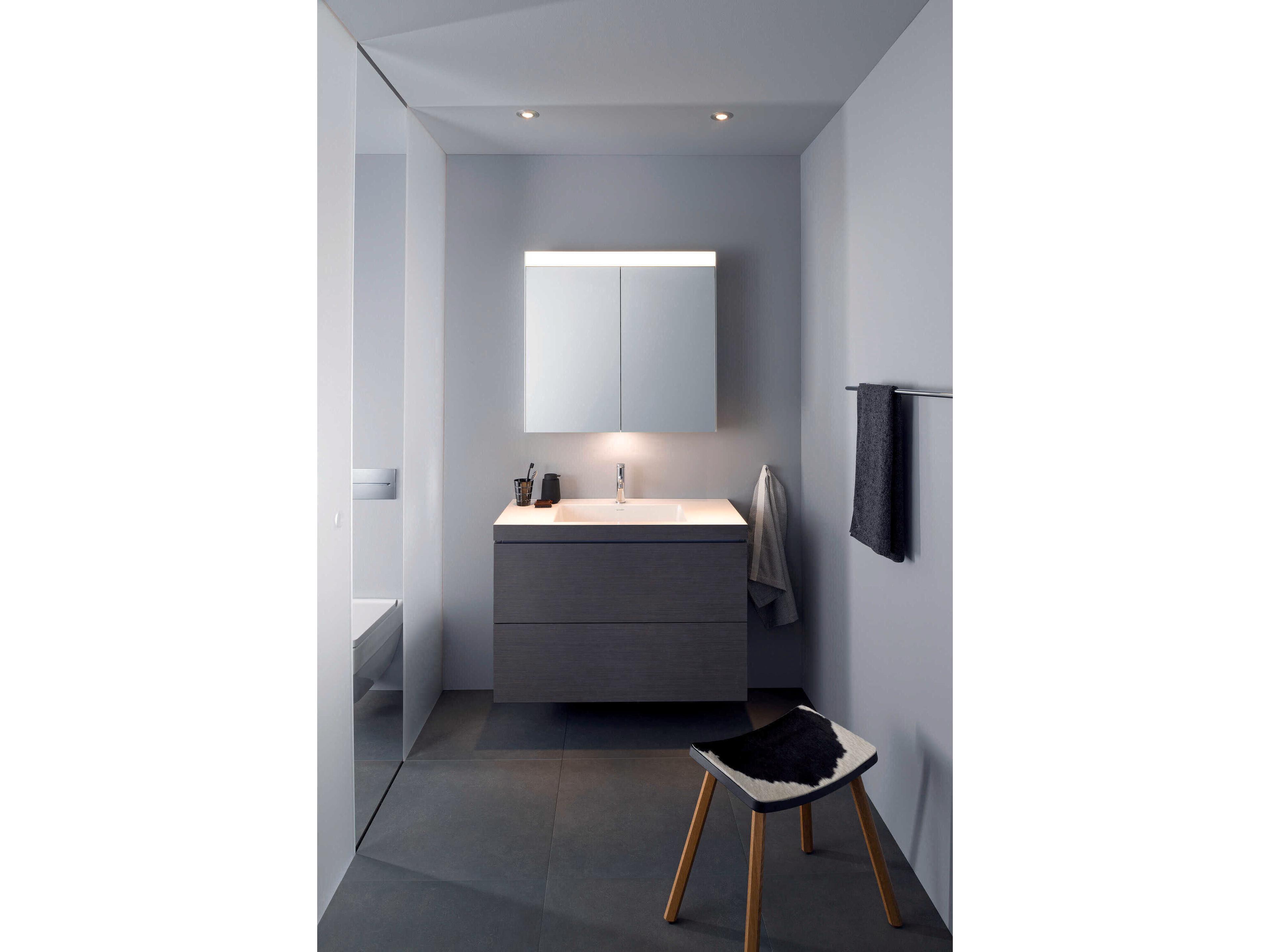 Duravit L-cube 39'' Two Drawer Dark Brushed Oak Matt Wall-Mounted Vanity Unit
