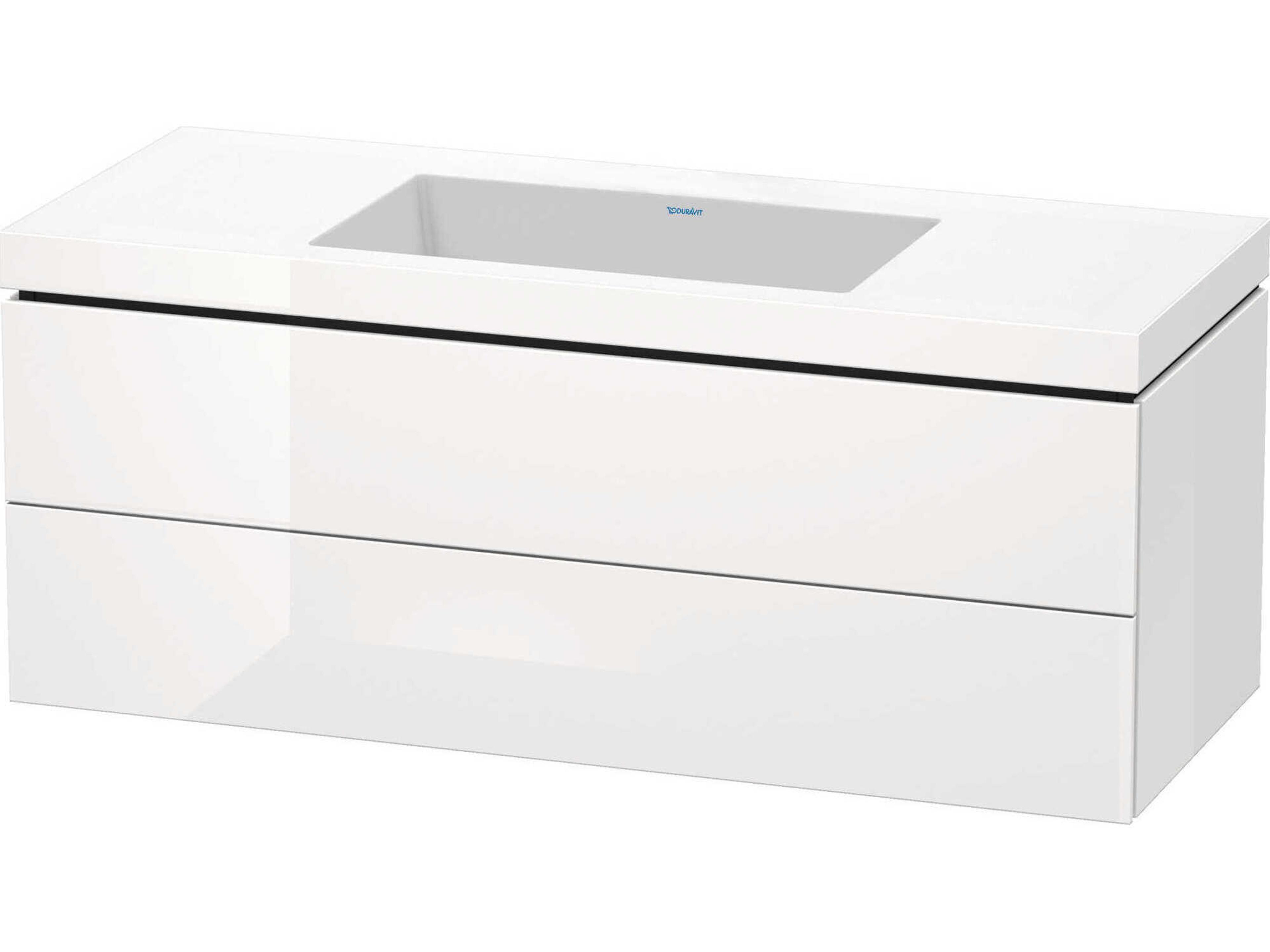 Duravit L-cube 47'' Two Drawer White High Gloss Wall-Mounted Vanity Unit