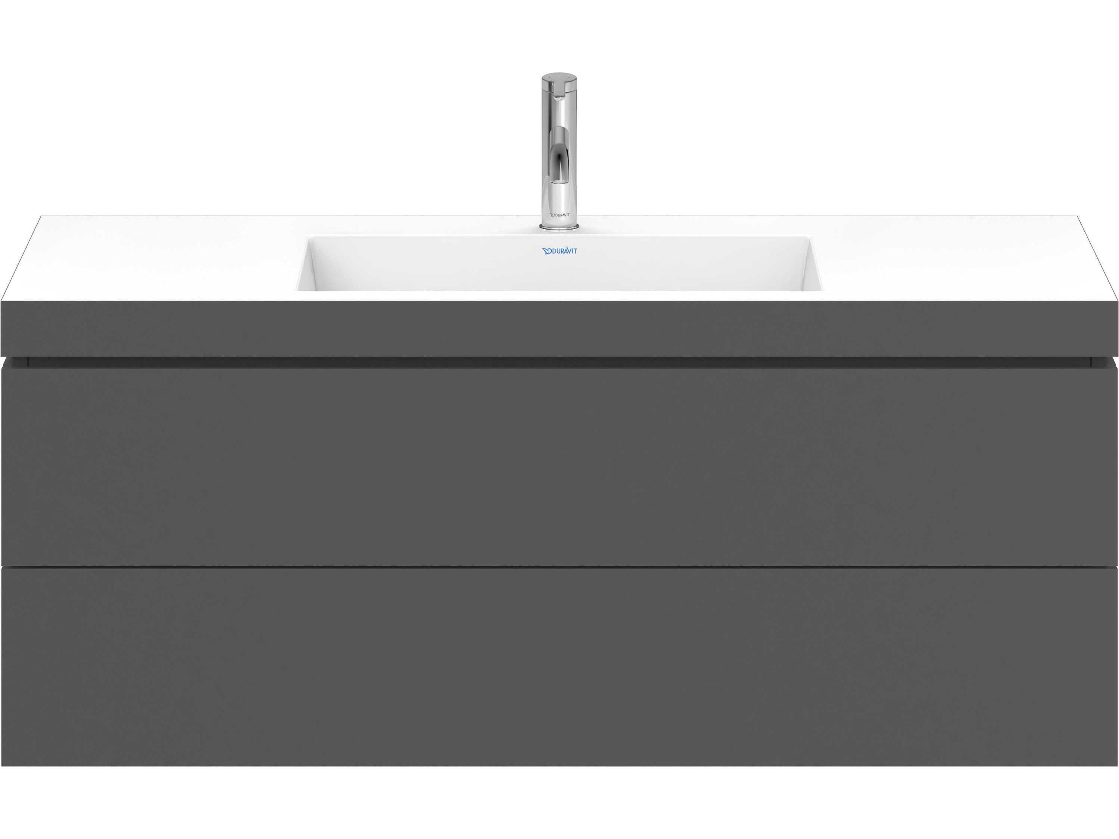 Duravit L-cube 47'' Two Drawer Graphite Matt Wall-Mounted Vanity Unit