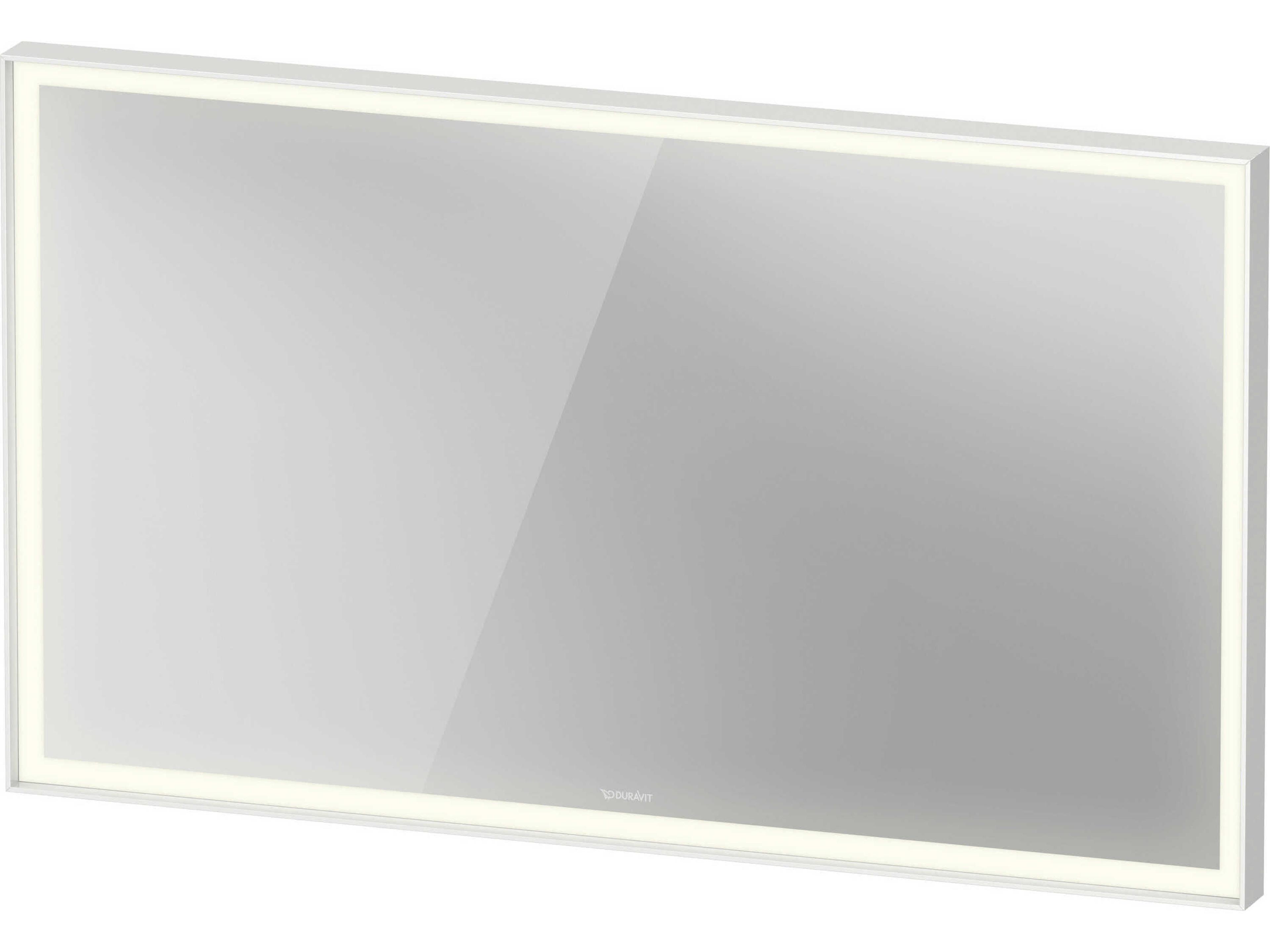 L-cube 47'' White Aluminium Matte Frame LED Mirror - Sensor Switch