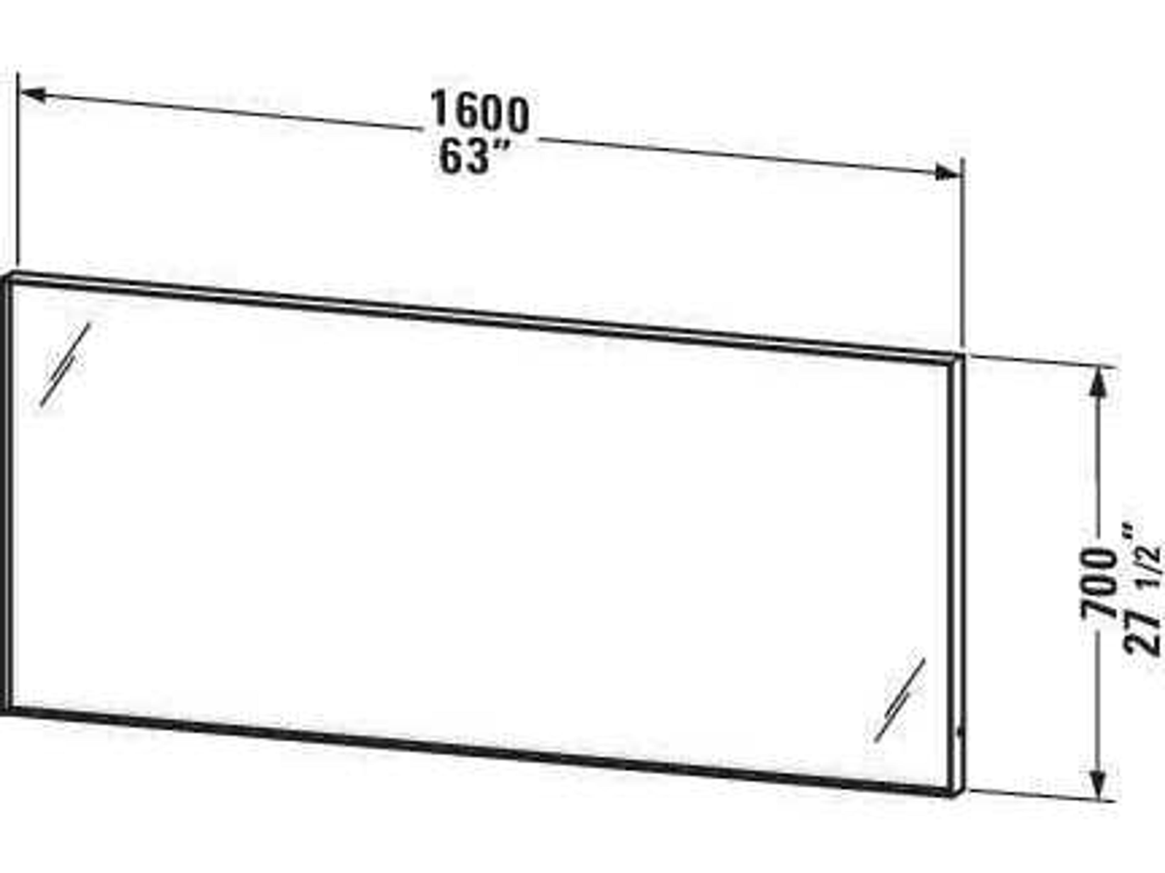 Duravit L-cube 63'' White Matte Frame LED Mirror - Sensor Switch