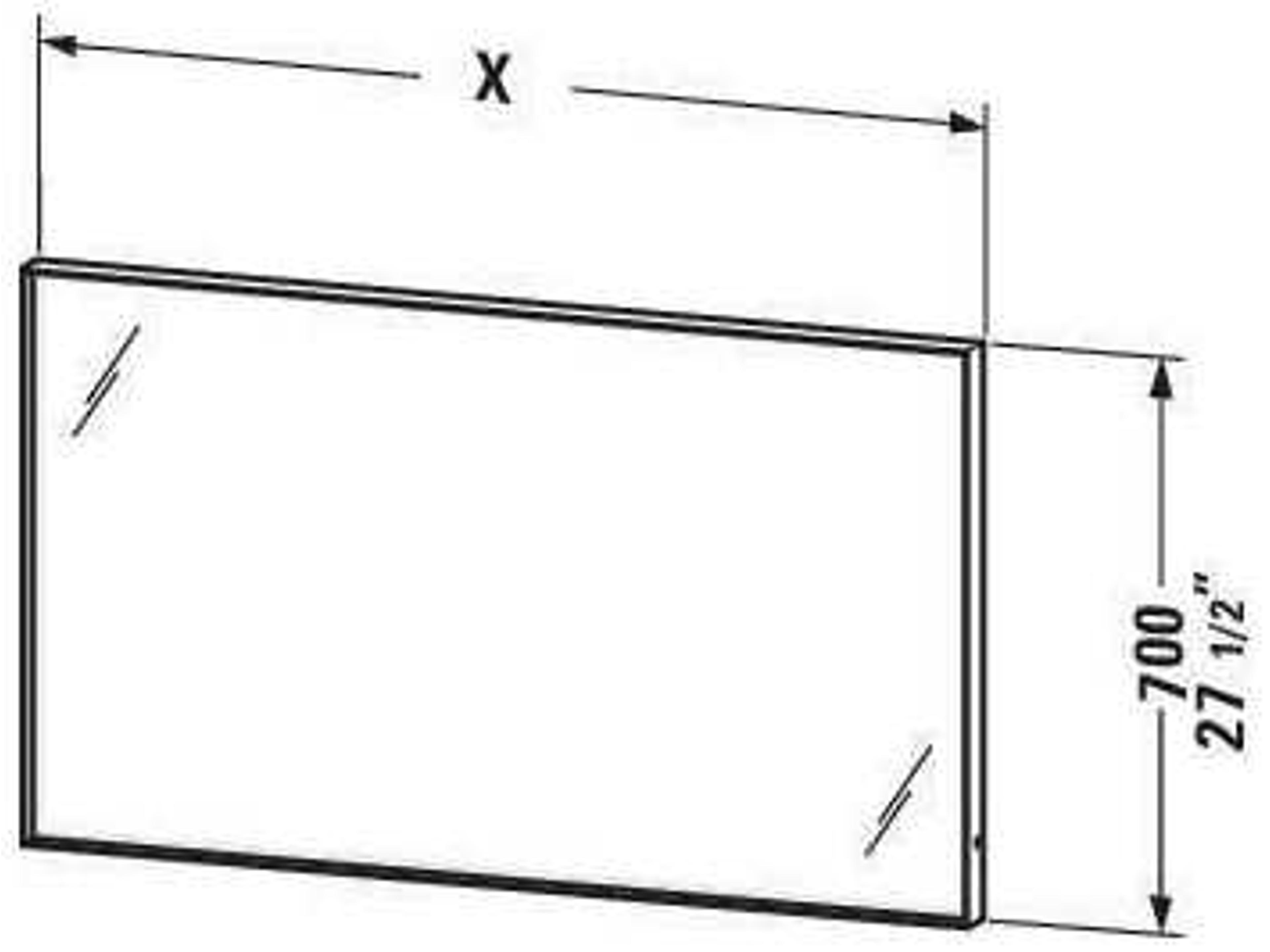 Duravit L-cube 71'' White Aluminium Matte Frame LED Mirror - Sensor Switch