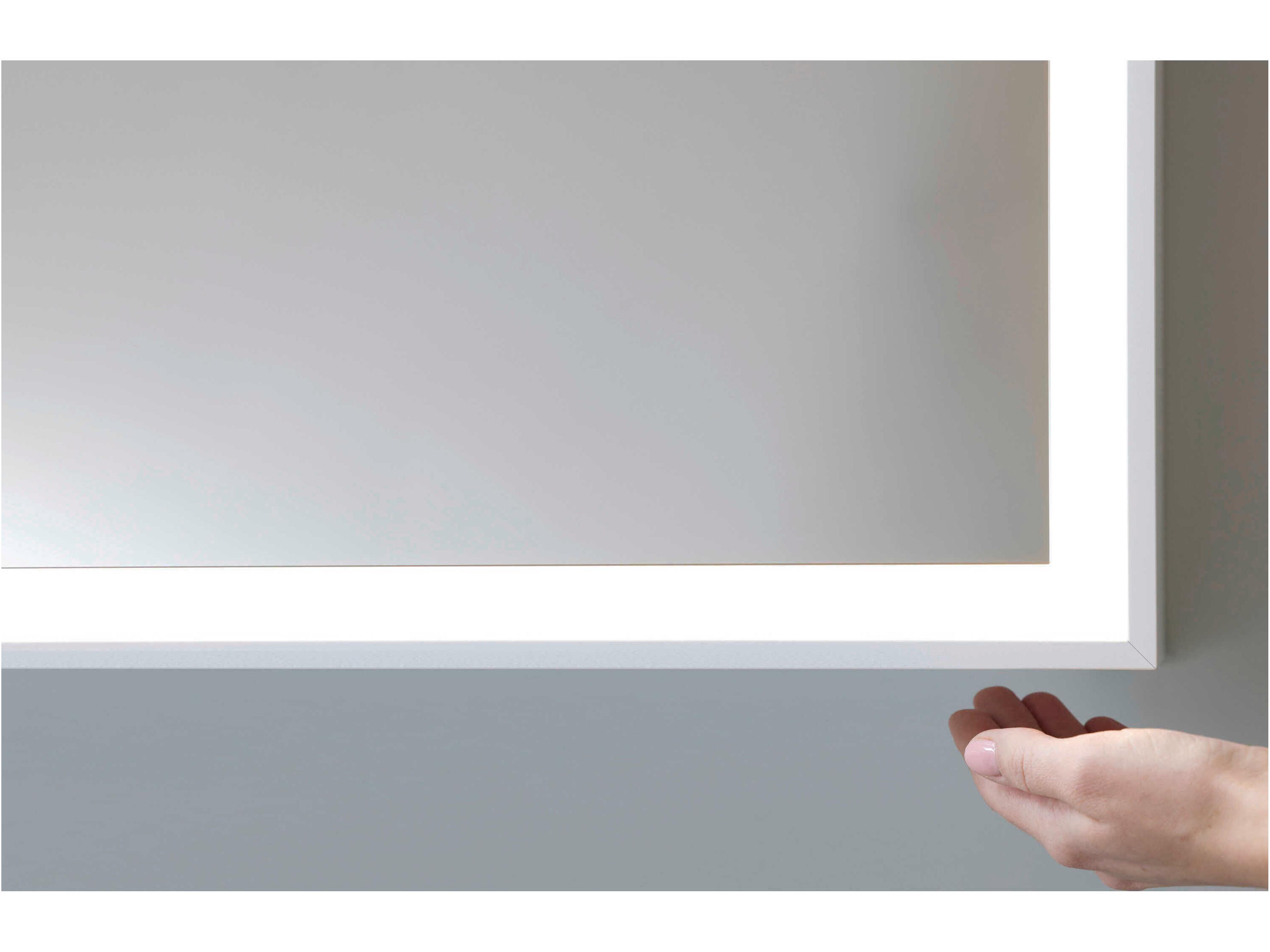 Duravit L-cube 79'' White Aluminium Matte Frame LED Mirror - Sensor Switch