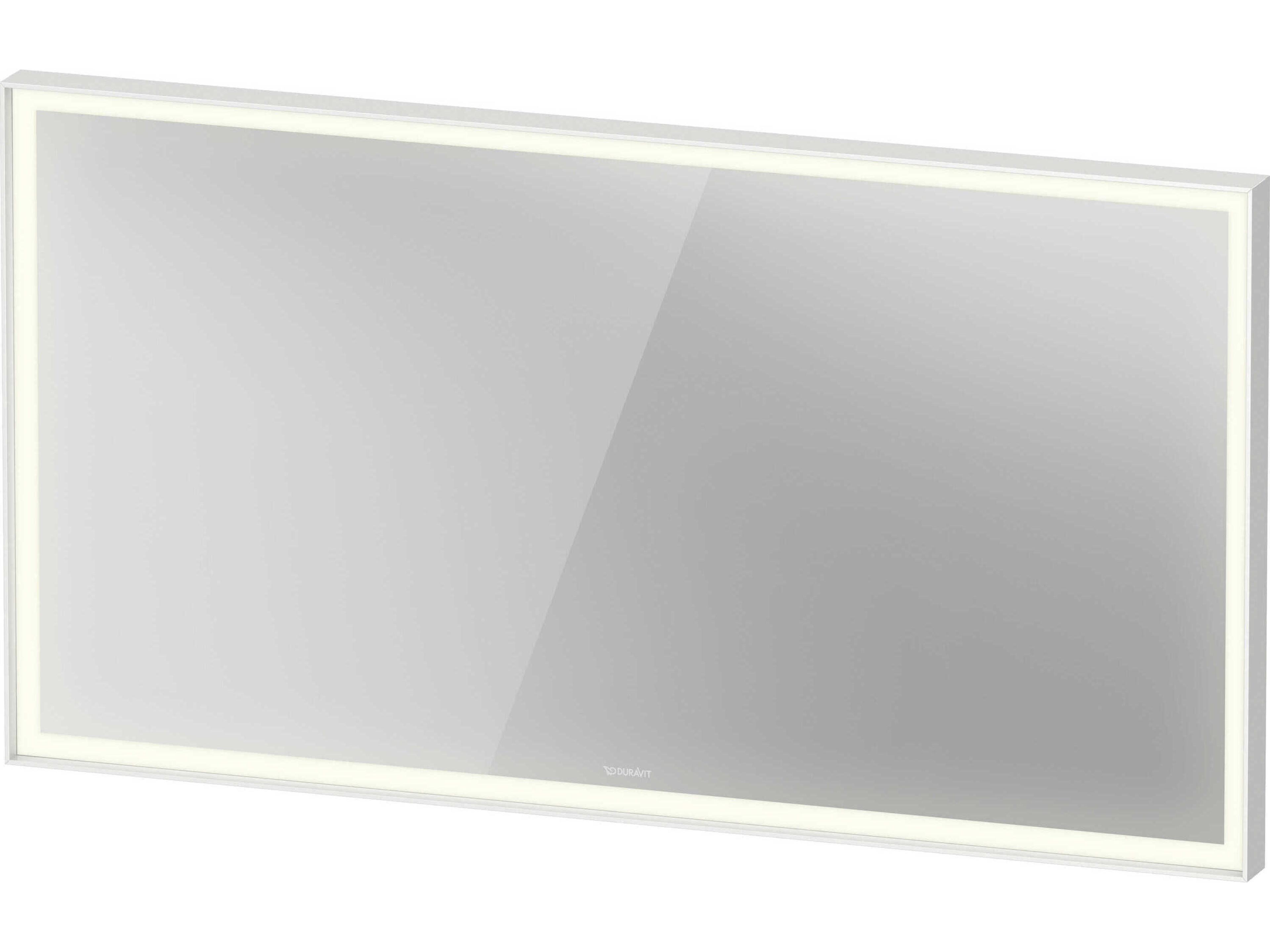 L-cube 51'' White Aluminium Matte Frame LED Mirror - Sensor Switch