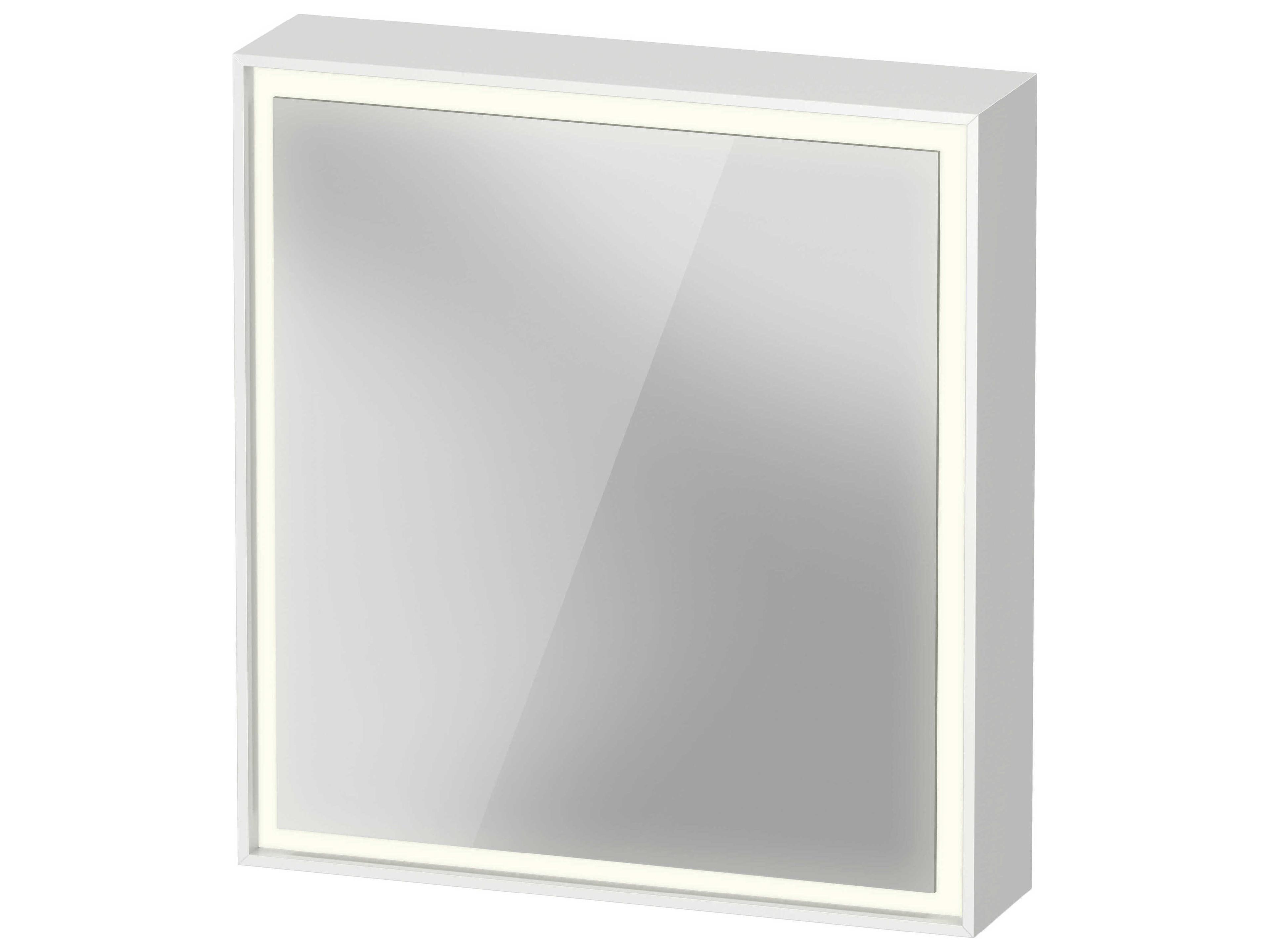 L-cube 26'' White Frame LED Mirror - Sensor Switch - Right Side Hinge