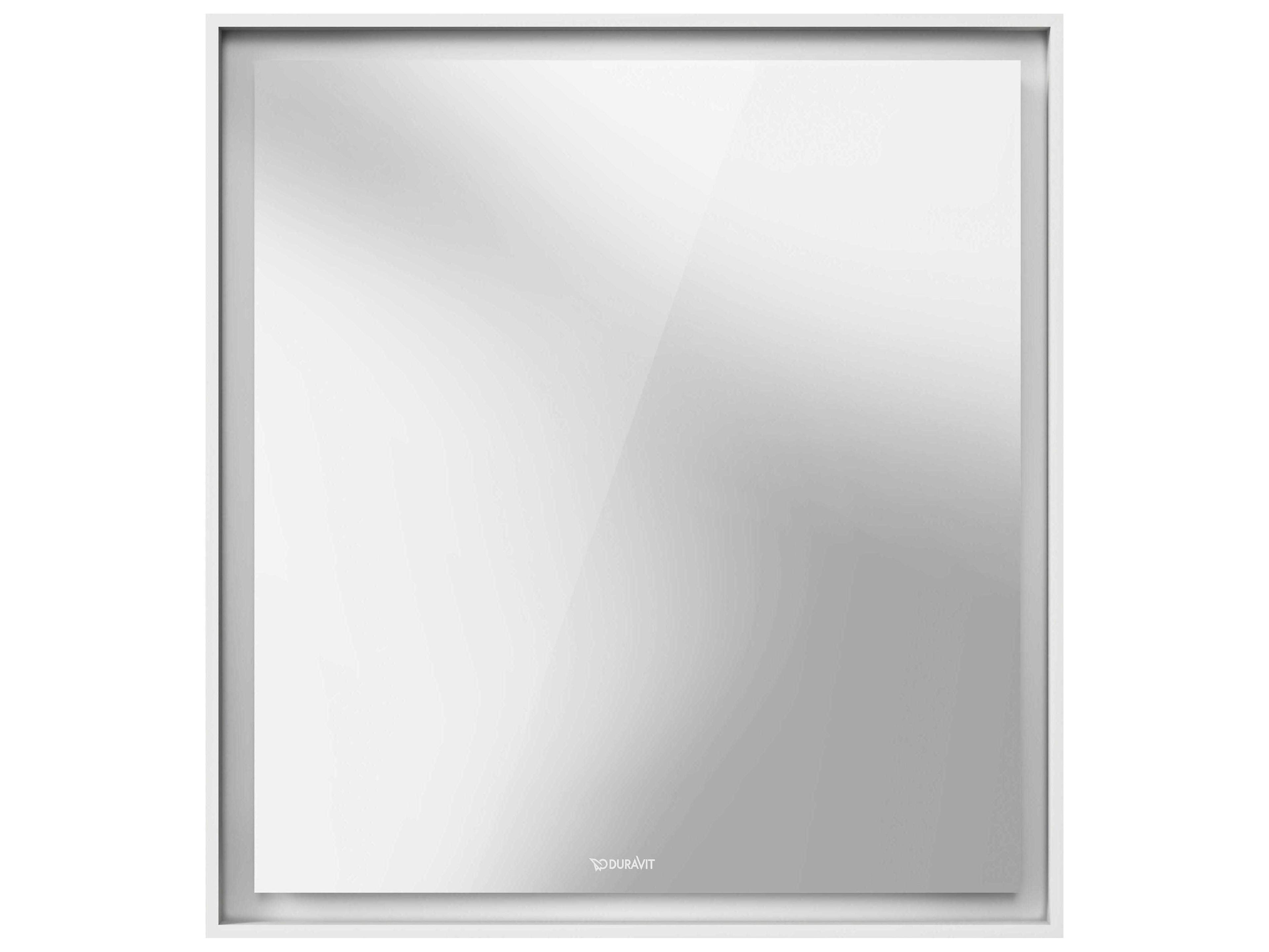 Duravit L-cube 26'' White Frame LED Mirror - Sensor Switch - Right Side Hinge