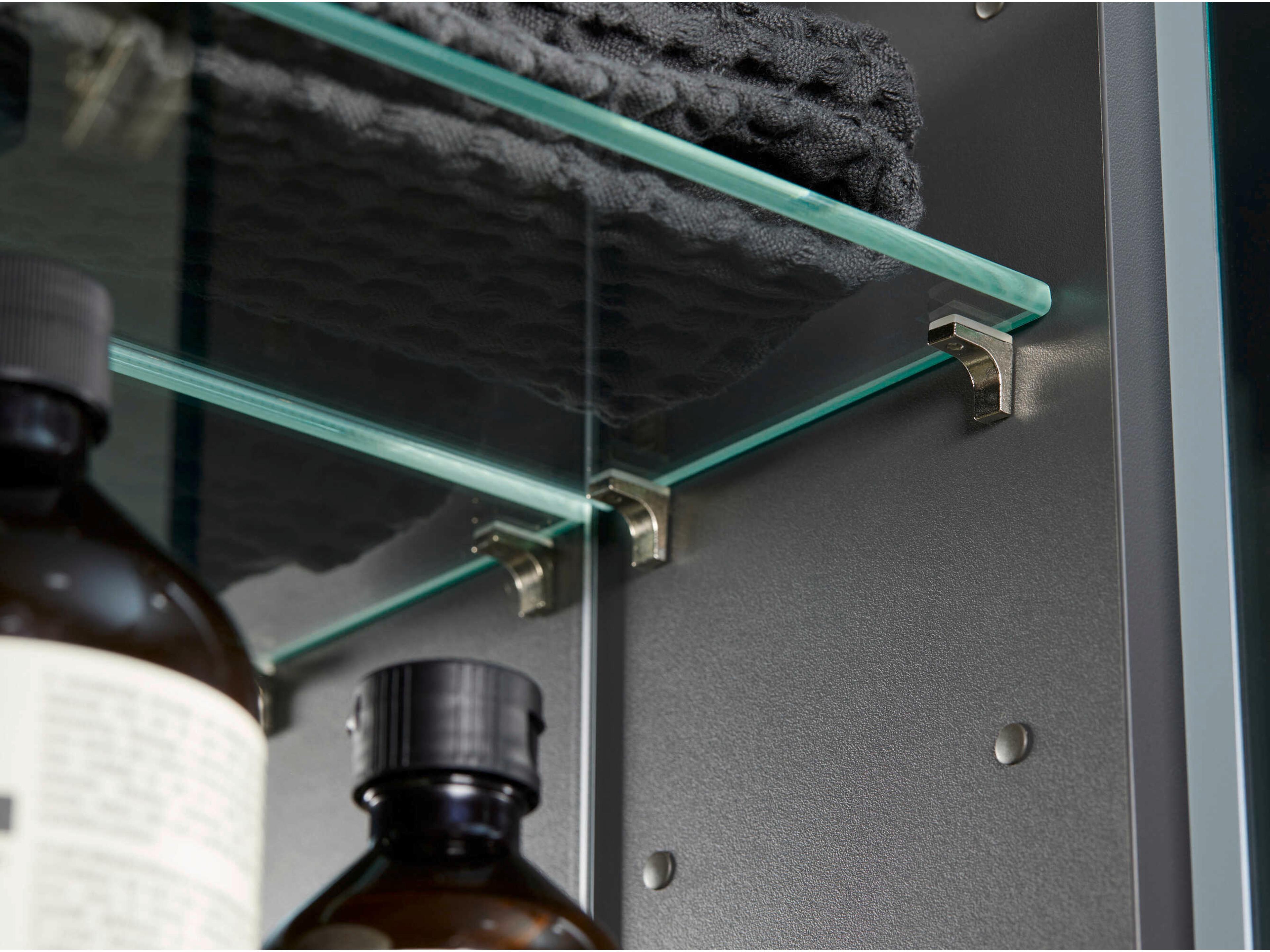 Duravit L-cube 26'' White Frame LED Mirror - Sensor Switch - Right Side Hinge